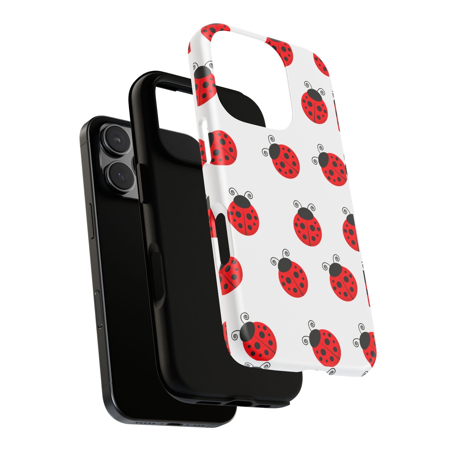 Ladybug Tough Phone Case - Cute Insect Aesthetic, Nature-Inspired Pattern Art, Compatible with iPhone, Galaxy, and Google Phones