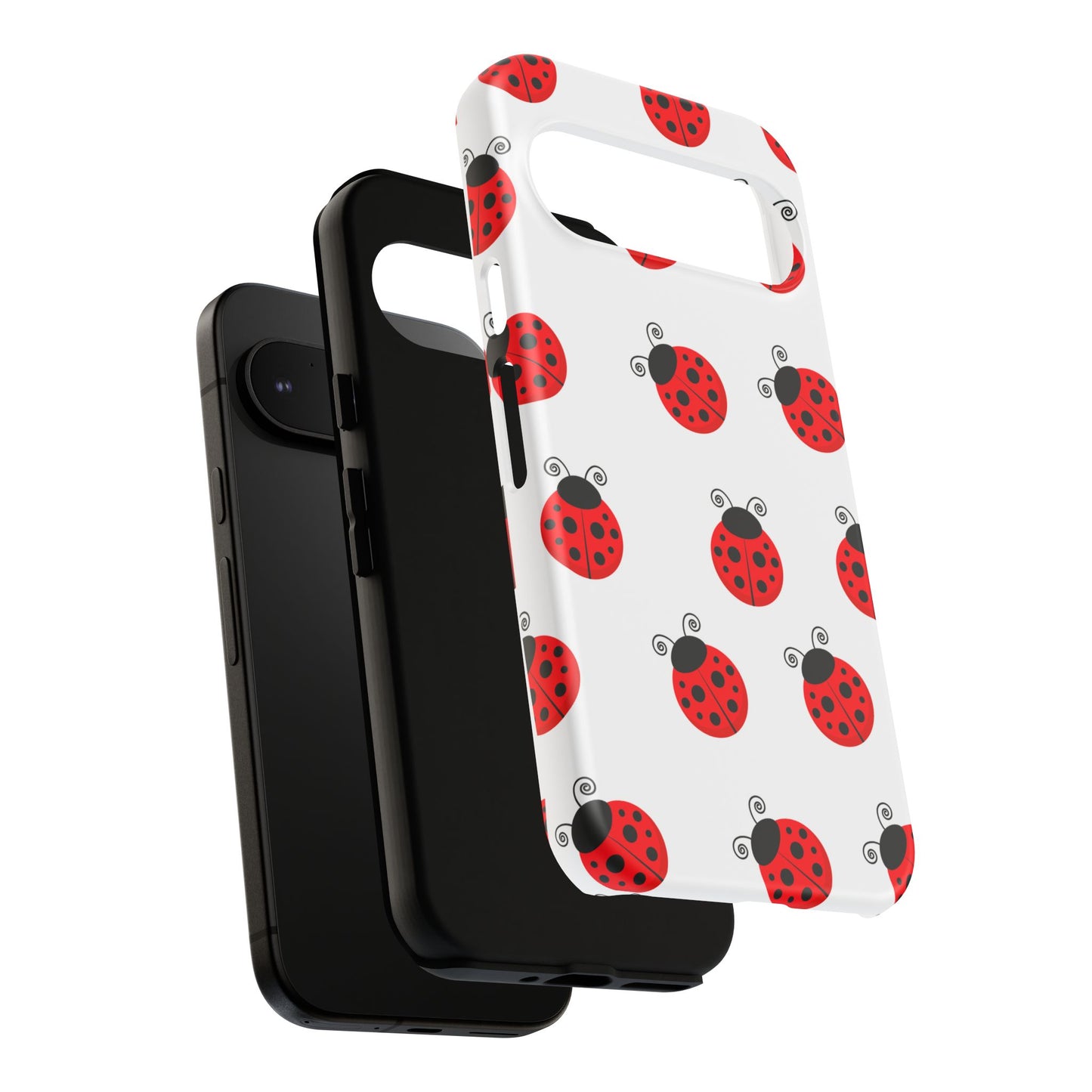 Ladybug Tough Phone Case - Cute Insect Aesthetic, Nature-Inspired Pattern Art, Compatible with iPhone, Galaxy, and Google Phones