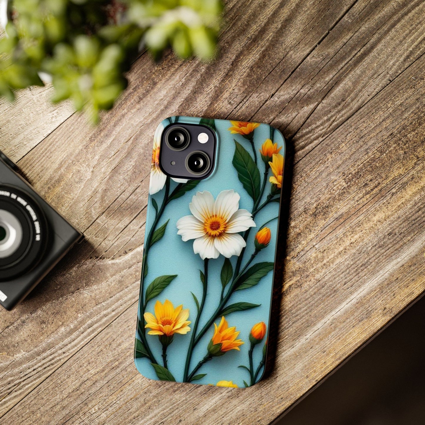 Floral Slim Phone Case, Smartphone Accessories, Gift for Her, Nature Lover Gift, Spring Decor, Cute Phone Cover