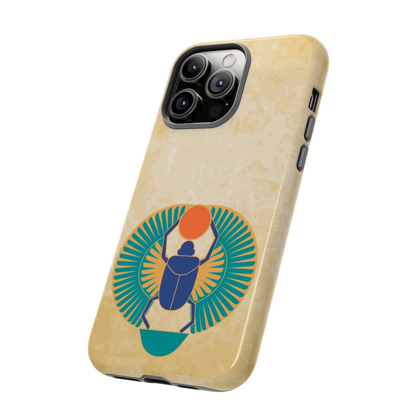 Ancient Egyptian Scarab Beetle Tough Phone Case - Symbol of Rebirth Design, Mythological Art, Compatible with iPhone, Galaxy, and Google