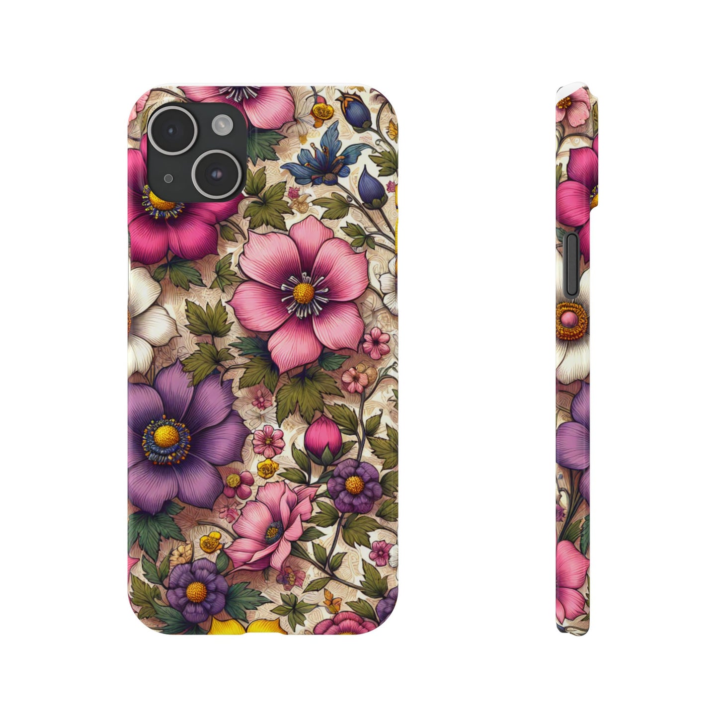 Floral Slim Phone Case - Vibrant Flower Design, Unique Floral iPhone Cover, Flower Phone Case, Gift for Her, Stylish Accessories