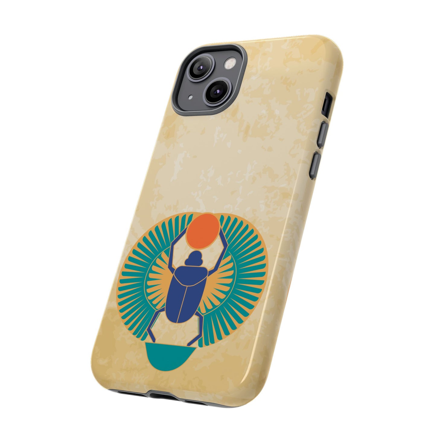 Ancient Egyptian Scarab Beetle Tough Phone Case - Symbol of Rebirth Design, Mythological Art, Compatible with iPhone, Galaxy, and Google