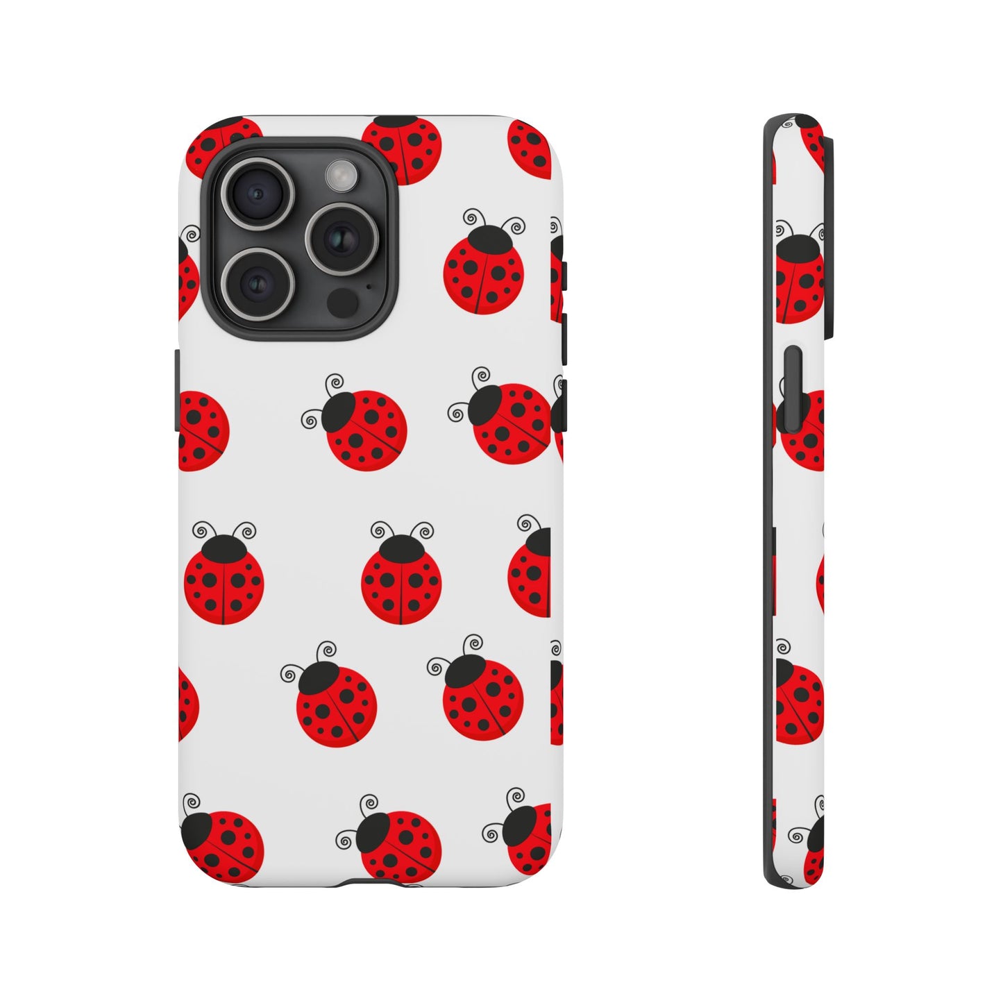 Ladybug Tough Phone Case - Cute Insect Aesthetic, Nature-Inspired Pattern Art, Compatible with iPhone, Galaxy, and Google Phones