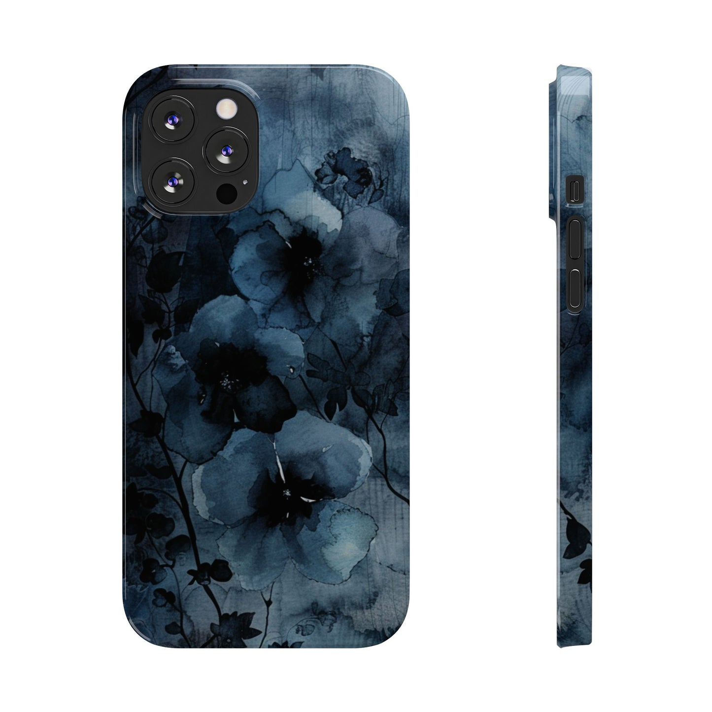 Elegant Floral Slim Phone Cases | Trendy Phone Cover, Blue Flower Design, Gift for Her, Stylish Mobile Case, Floral Accessories