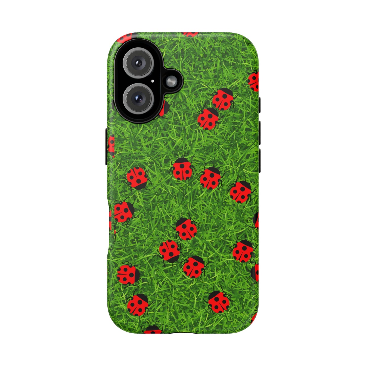 Ladybug Tough Phone Case - Cute Insect Aesthetic, Nature Pattern Art Design, Compatible with iPhone, Galaxy, and Google Phones