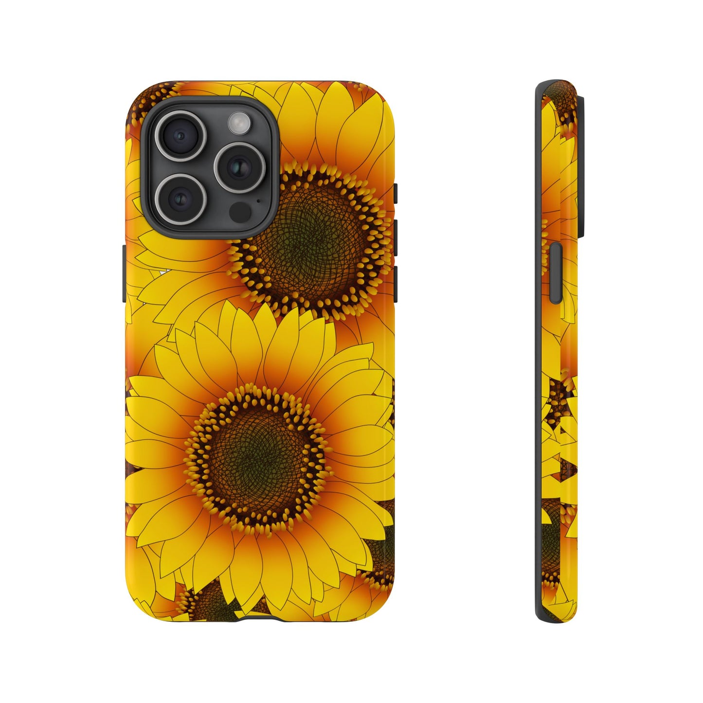 Sunflower Aesthetic Tough Phone Case - Bright Floral Art, Bold Yellow Sunflower Design, Compatible with iPhone, Galaxy, and Google Phones