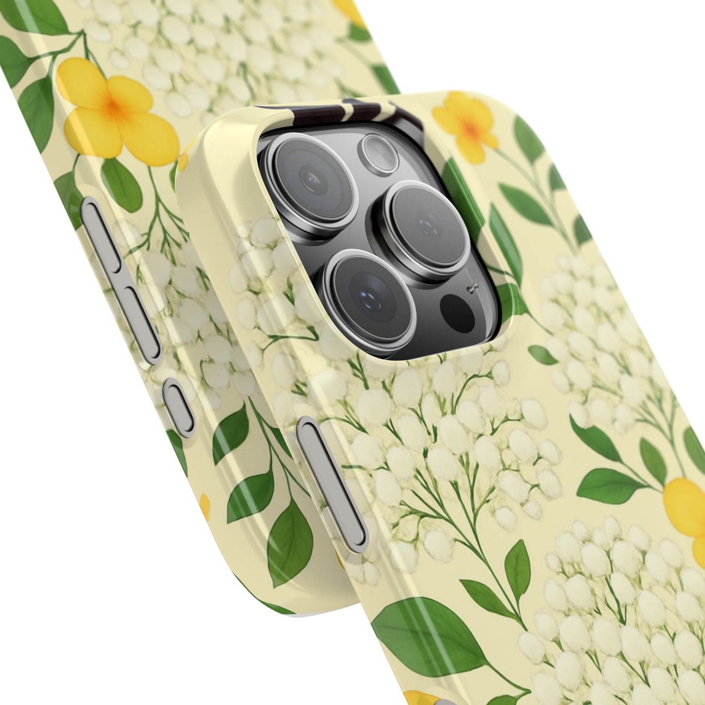 Delicate Floral Print Phone Case, Autumn Botanical Slim Phone Case, Aesthetic Flower Phone Cover Compatible with iPhone, Galaxy, Google