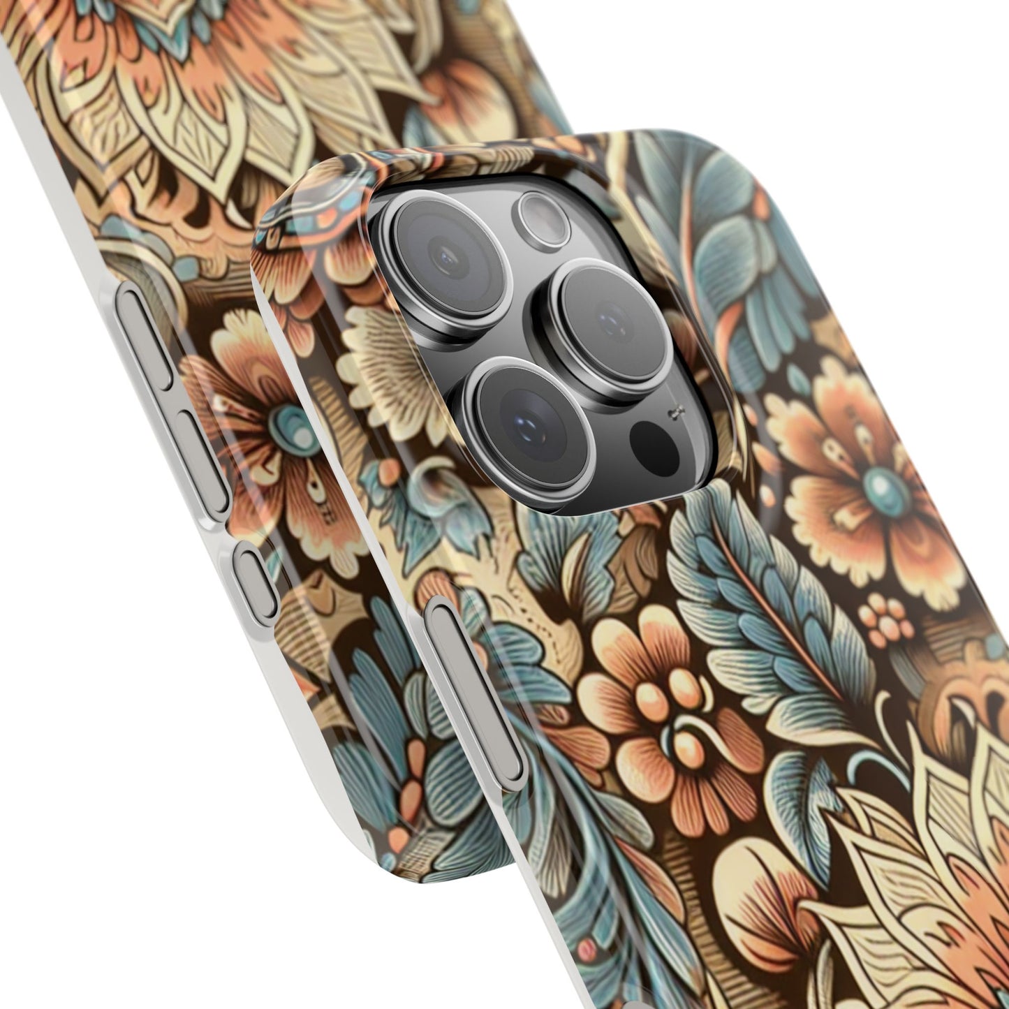 Floral Slim Phone Case, Boho Chic Phone Cover, Stylish Gift for Her, Spring and Summer Accessory, Trendy Phone Protector