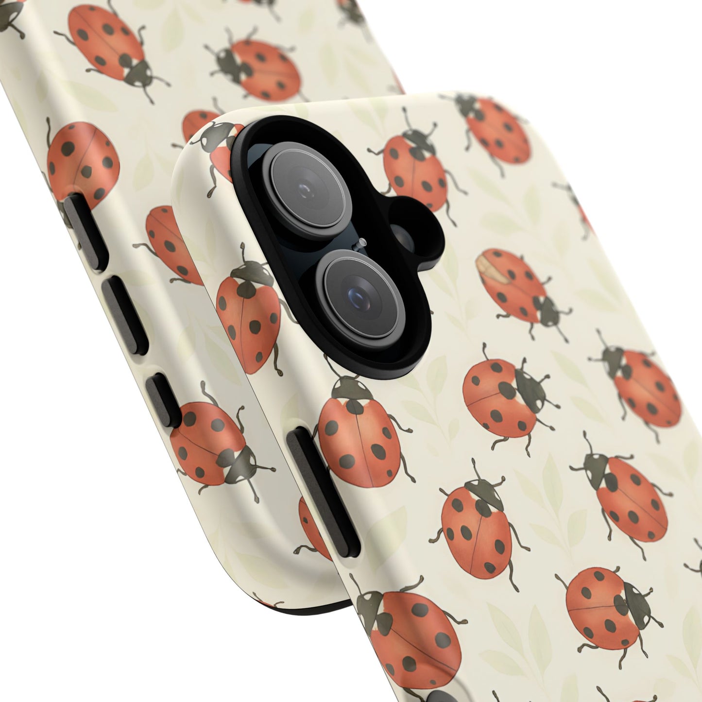 Ladybug Tough Phone Case - Cute Insect Aesthetic, Nature-Inspired Pattern Art, Compatible with iPhone, Galaxy, and Google Phones