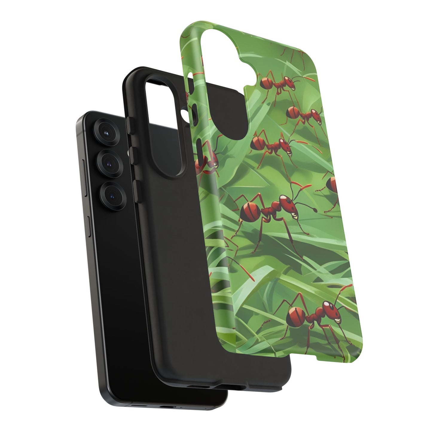 Marching Ant Pattern Tough Phone Case - Realistic Insect Art, Minimalist Nature Aesthetic, Compatible with iPhone, Galaxy, and Google Phones