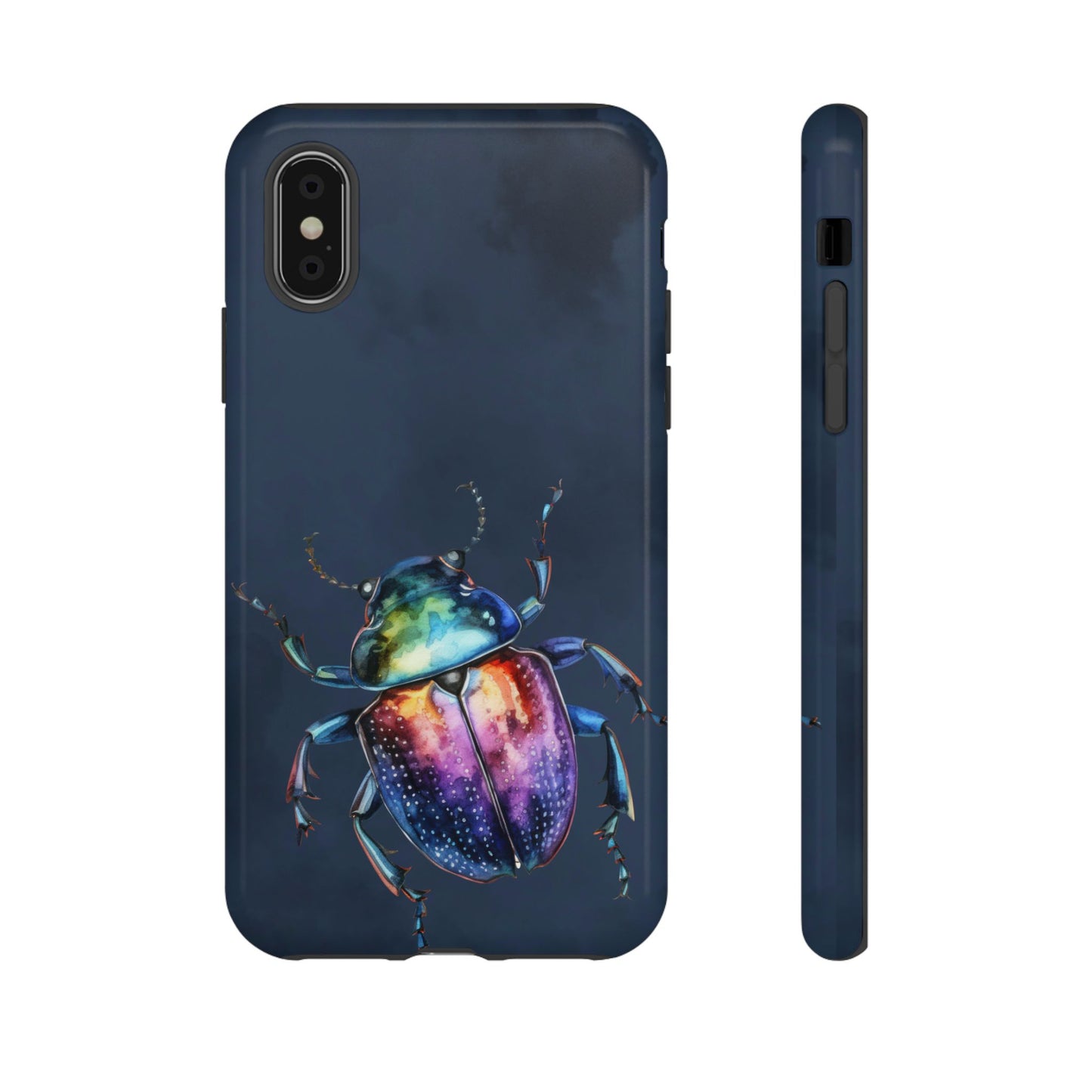 Iridescent Beetle Tough Phone Case - Insect Art Design, Nature-Inspired Pattern, Compatible with iPhone, Galaxy, and Google Phones