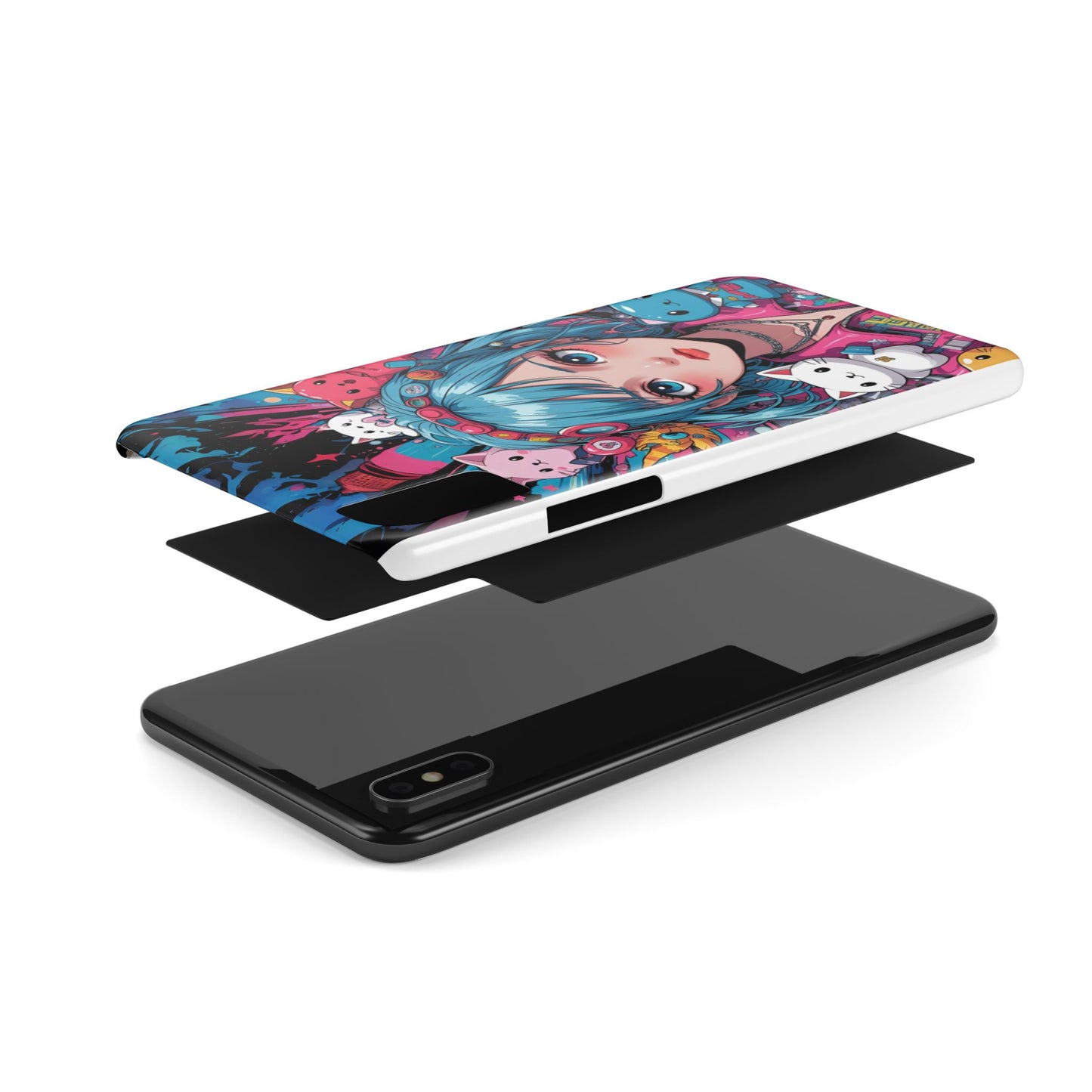Y2K Anime Girl Slim Phone Case - Cute Maximalist Aesthetic, Kawaii Vaporwave Style, Pop Culture Lovers and Special Occasions