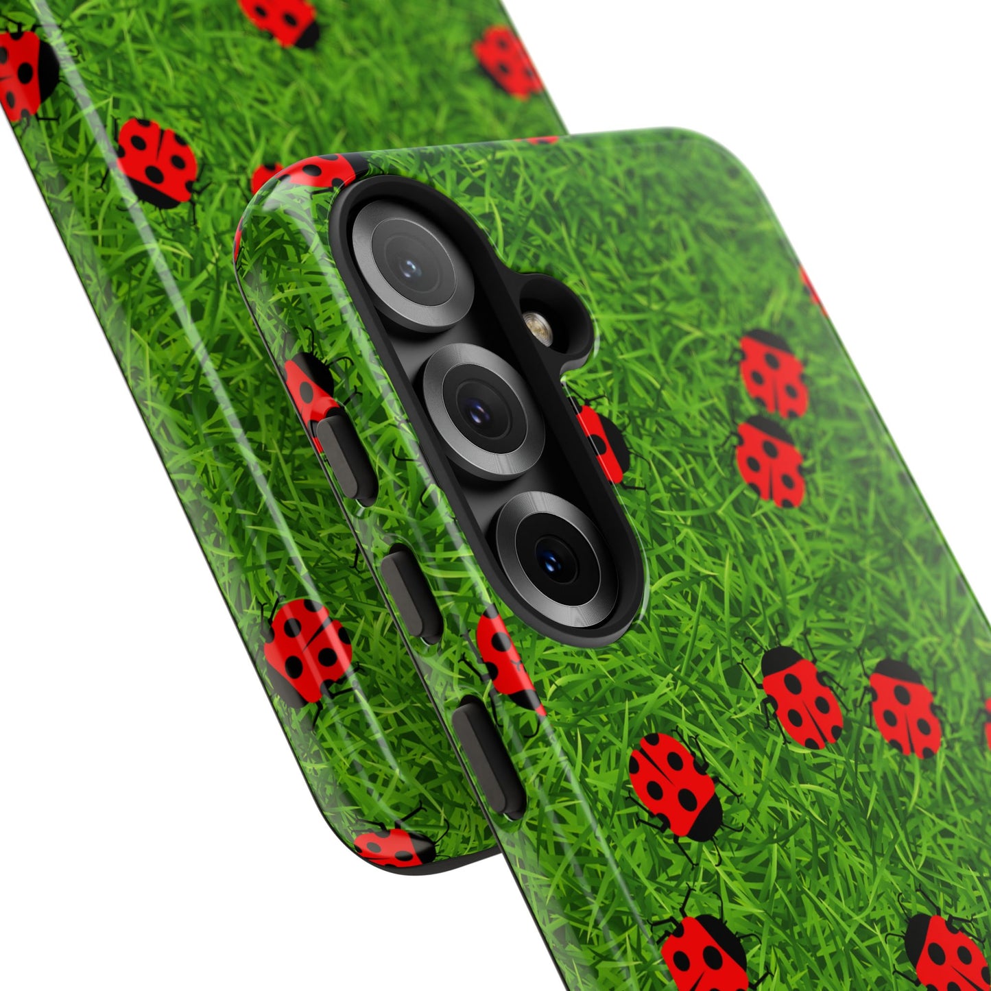 Ladybug Tough Phone Case - Cute Insect Aesthetic, Nature Pattern Art Design, Compatible with iPhone, Galaxy, and Google Phones