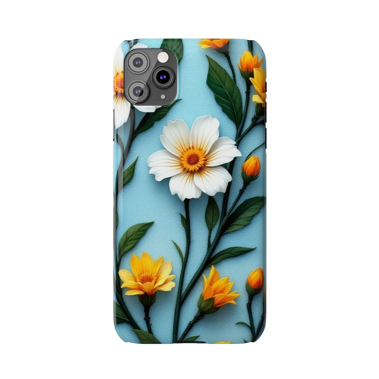 Floral Slim Phone Case, Smartphone Accessories, Gift for Her, Nature Lover Gift, Spring Decor, Cute Phone Cover
