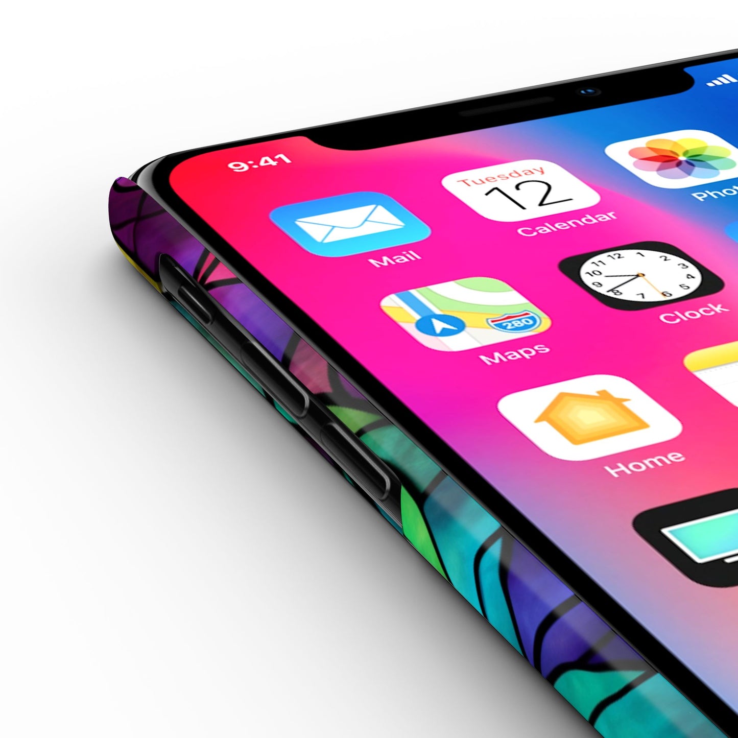 Vibrant Floral Slim Phone Cases, Colorful Cell Phone Cover, Stained Glass Design, Unique Gift for Her, Artistic Accessories, Phone Case