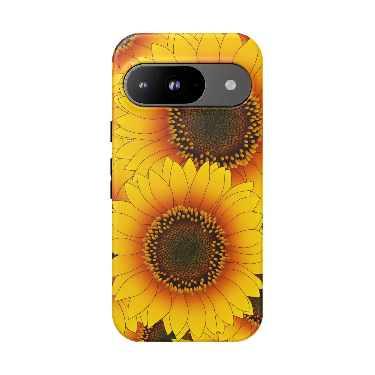 Sunflower Aesthetic Tough Phone Case - Bright Floral Art, Bold Yellow Sunflower Design, Compatible with iPhone, Galaxy, and Google Phones