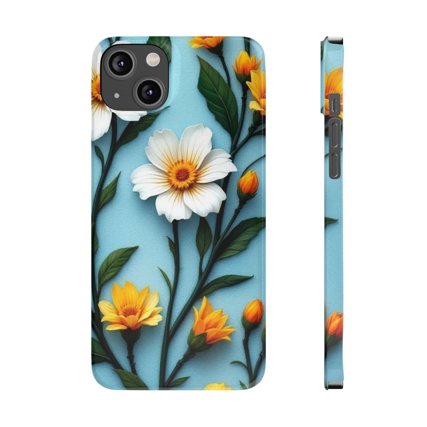 Floral Slim Phone Case, Smartphone Accessories, Gift for Her, Nature Lover Gift, Spring Decor, Cute Phone Cover