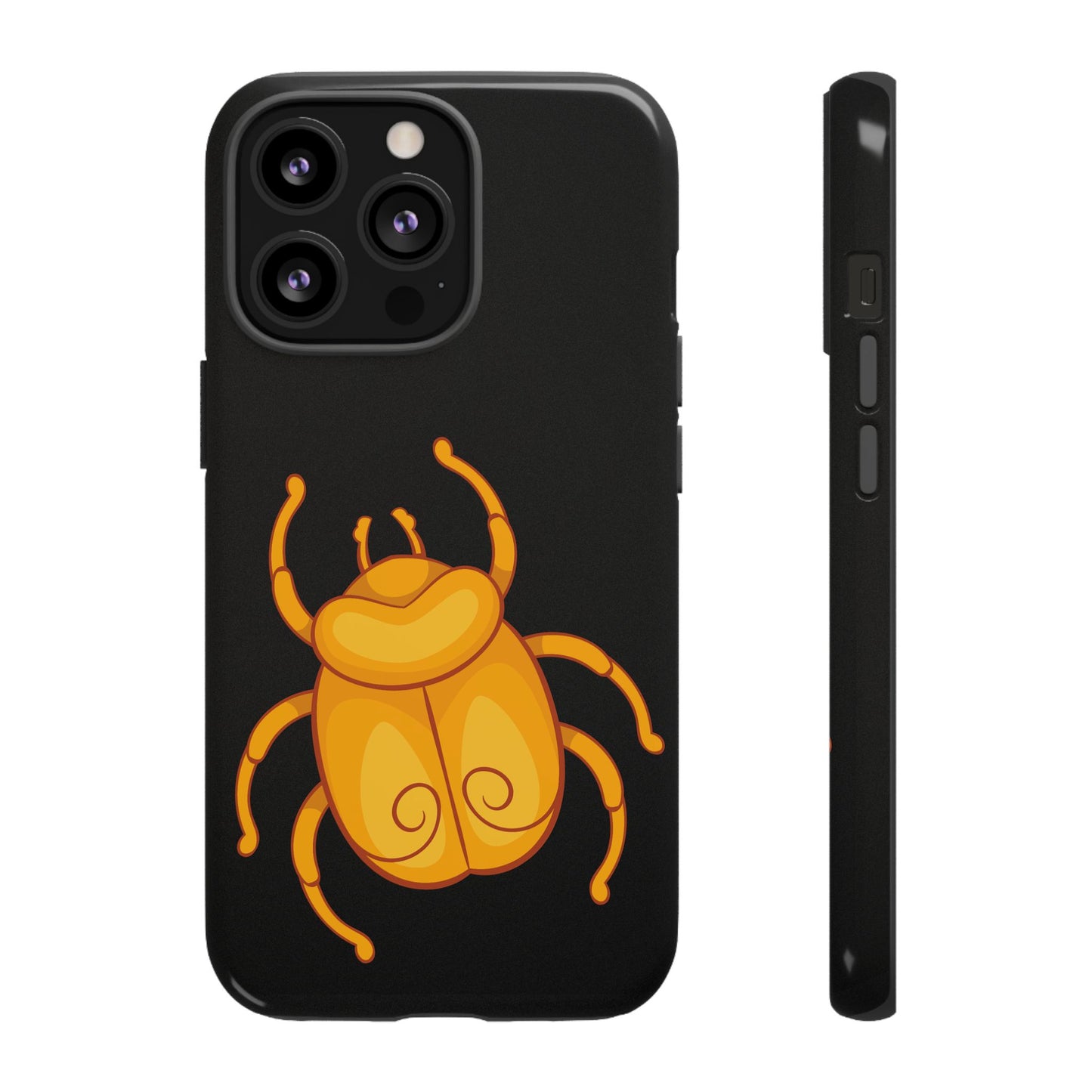 Ancient Egyptian Scarab Tough Phone Case - Gold Beetle Design, Mythological Insect Art, Compatible with iPhone, Galaxy, and Google Phones