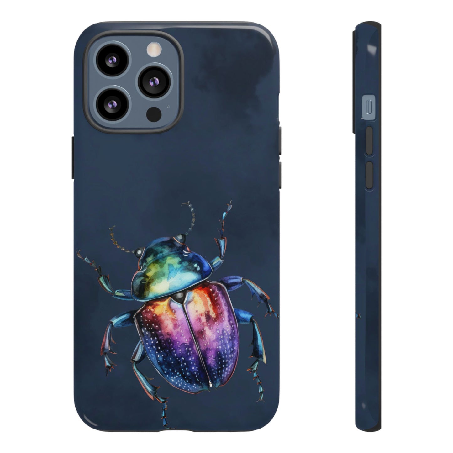 Iridescent Beetle Tough Phone Case - Insect Art Design, Nature-Inspired Pattern, Compatible with iPhone, Galaxy, and Google Phones