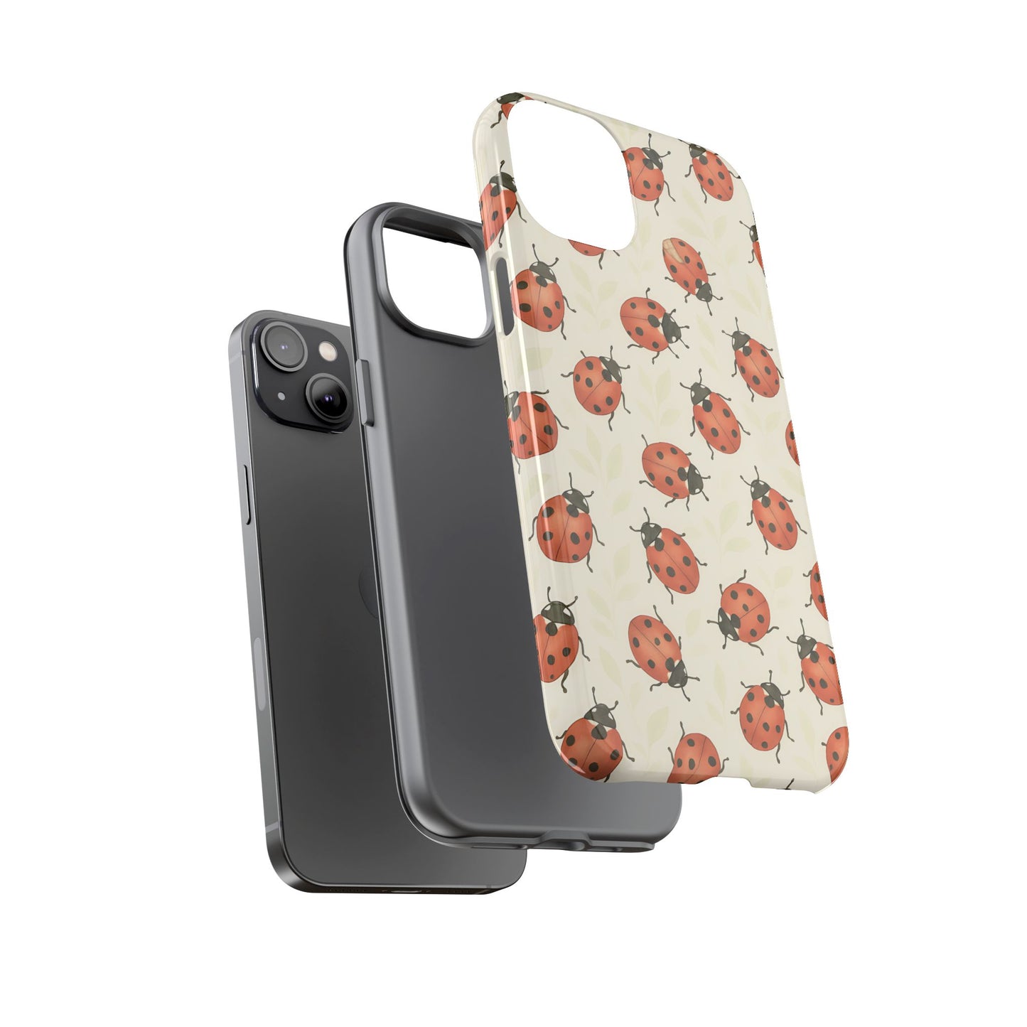 Ladybug Tough Phone Case - Cute Insect Aesthetic, Nature-Inspired Pattern Art, Compatible with iPhone, Galaxy, and Google Phones