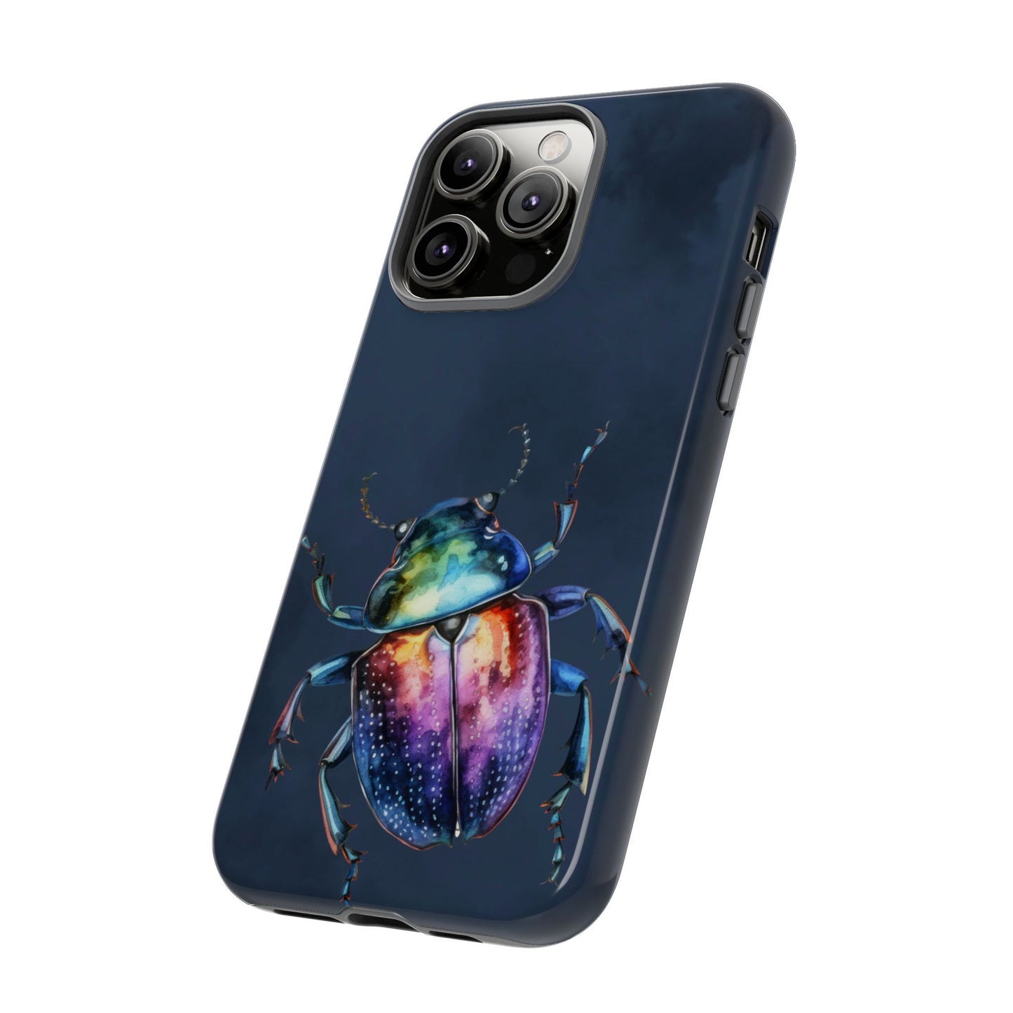 Iridescent Beetle Tough Phone Case - Insect Art Design, Nature-Inspired Pattern, Compatible with iPhone, Galaxy, and Google Phones