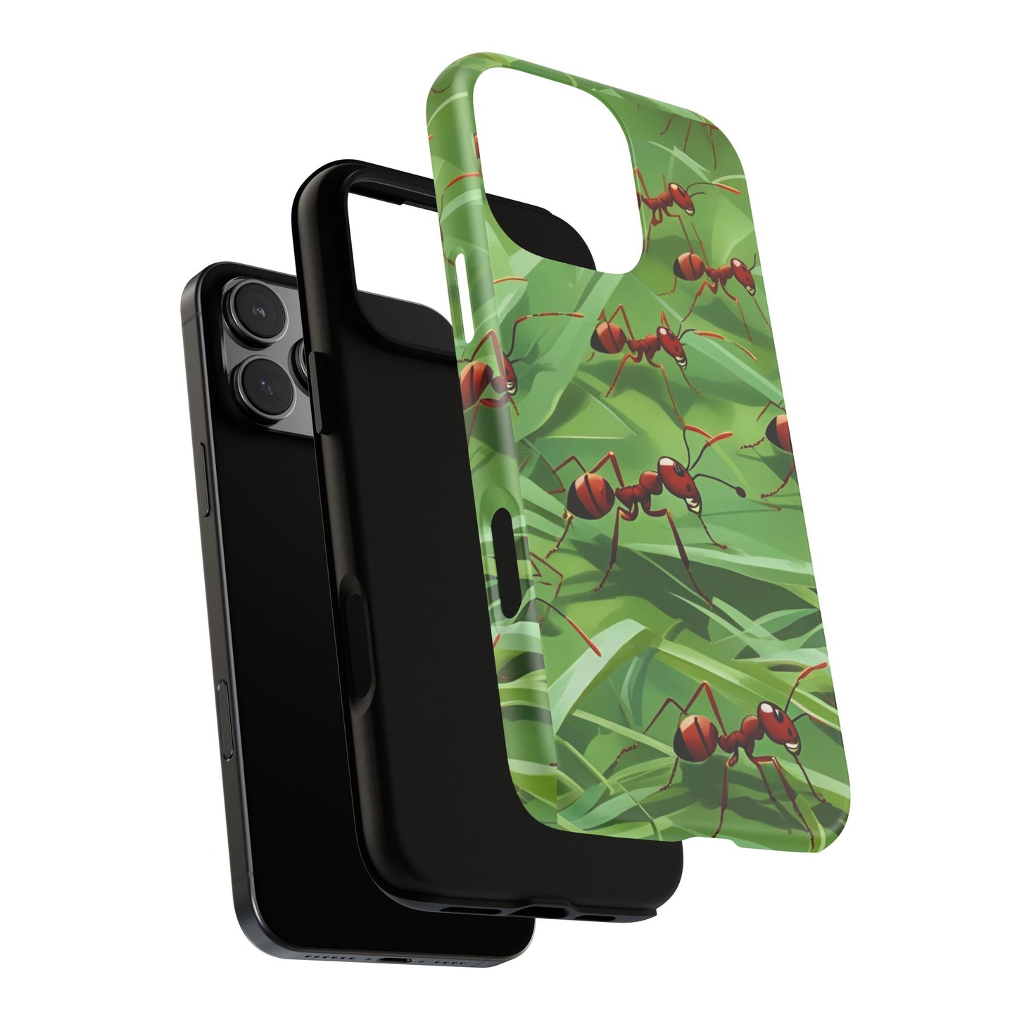 Marching Ant Pattern Tough Phone Case - Realistic Insect Art, Minimalist Nature Aesthetic, Compatible with iPhone, Galaxy, and Google Phones