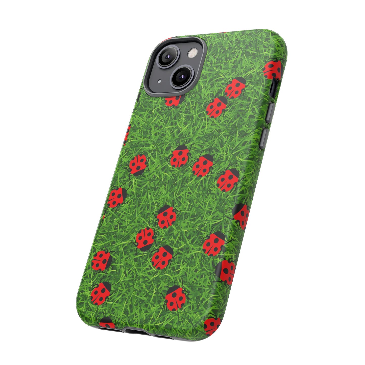 Ladybug Tough Phone Case - Cute Insect Aesthetic, Nature Pattern Art Design, Compatible with iPhone, Galaxy, and Google Phones