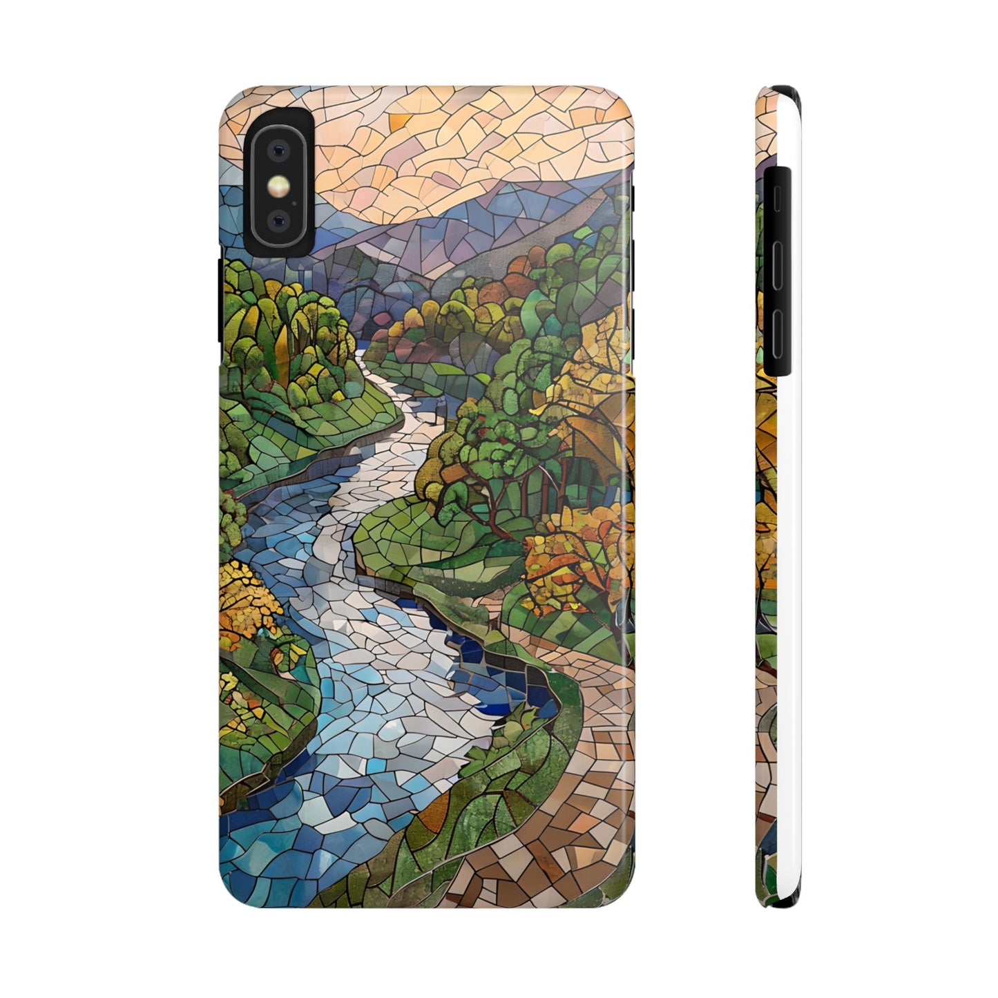 Cuyahoga Valley Mosaic Slim Phone Case, Midwest Forest Art, Scenic Nature Aesthetic, Unique Gift for Nature Lovers