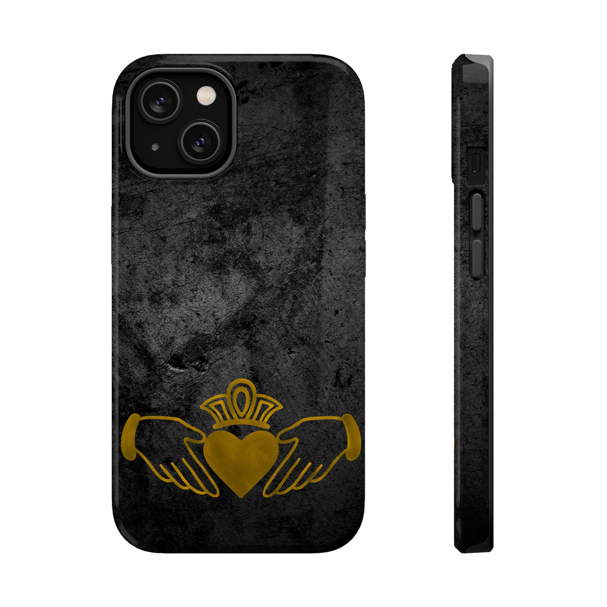 Claddagh Magnetic Phone Case Irish Symbol Ring Black Gold Design Love Loyalty Friendship Compatible with iPhone 17 16 15 14 13