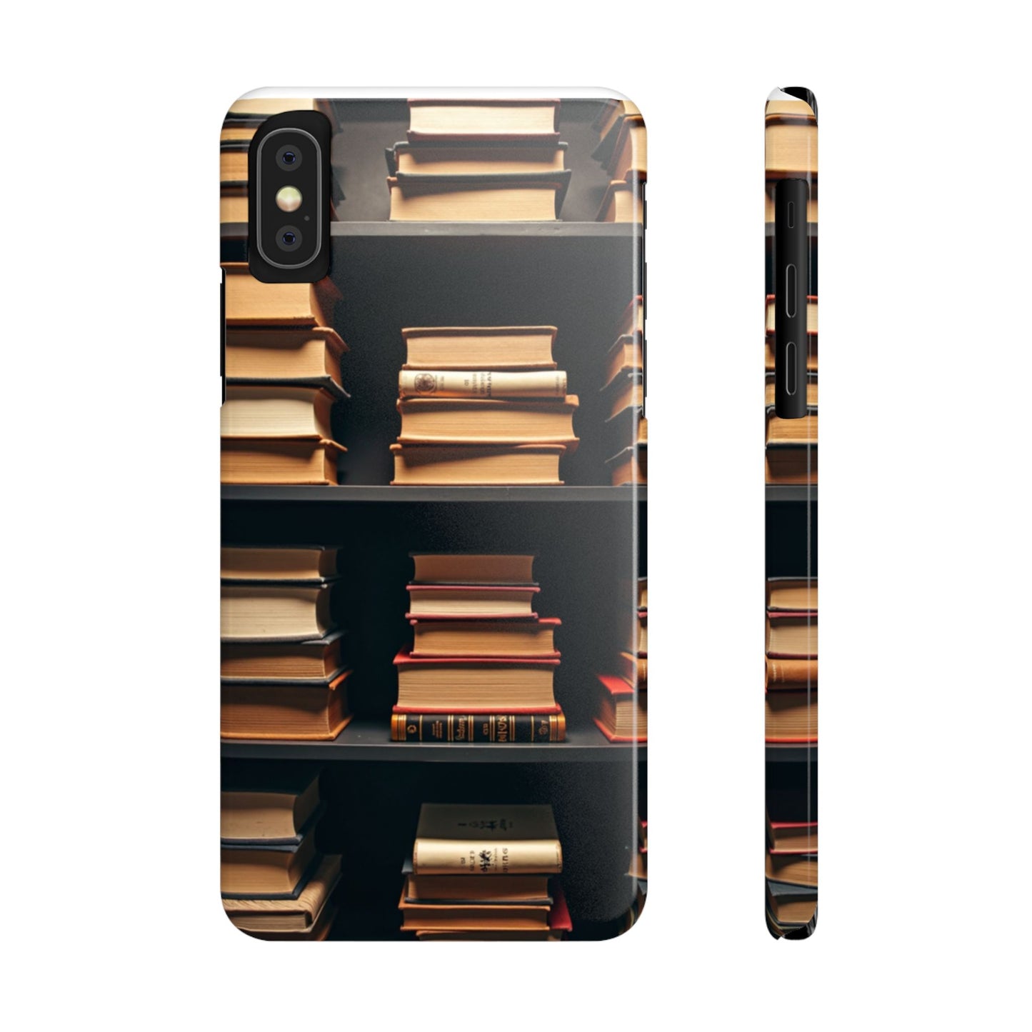 Bookshelf Slim Phone Cases, Literary Gift, Book Lover Accessory, School Supplies, Unique Phone Cover for Readers