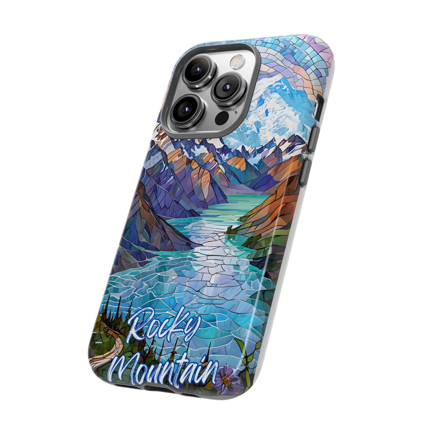 Rocky Mountain National Park Colorado Phone Case, Mosaic Phone Case, Mountain Nature Art, National Park Gift, Scenic Forest Phone Cover