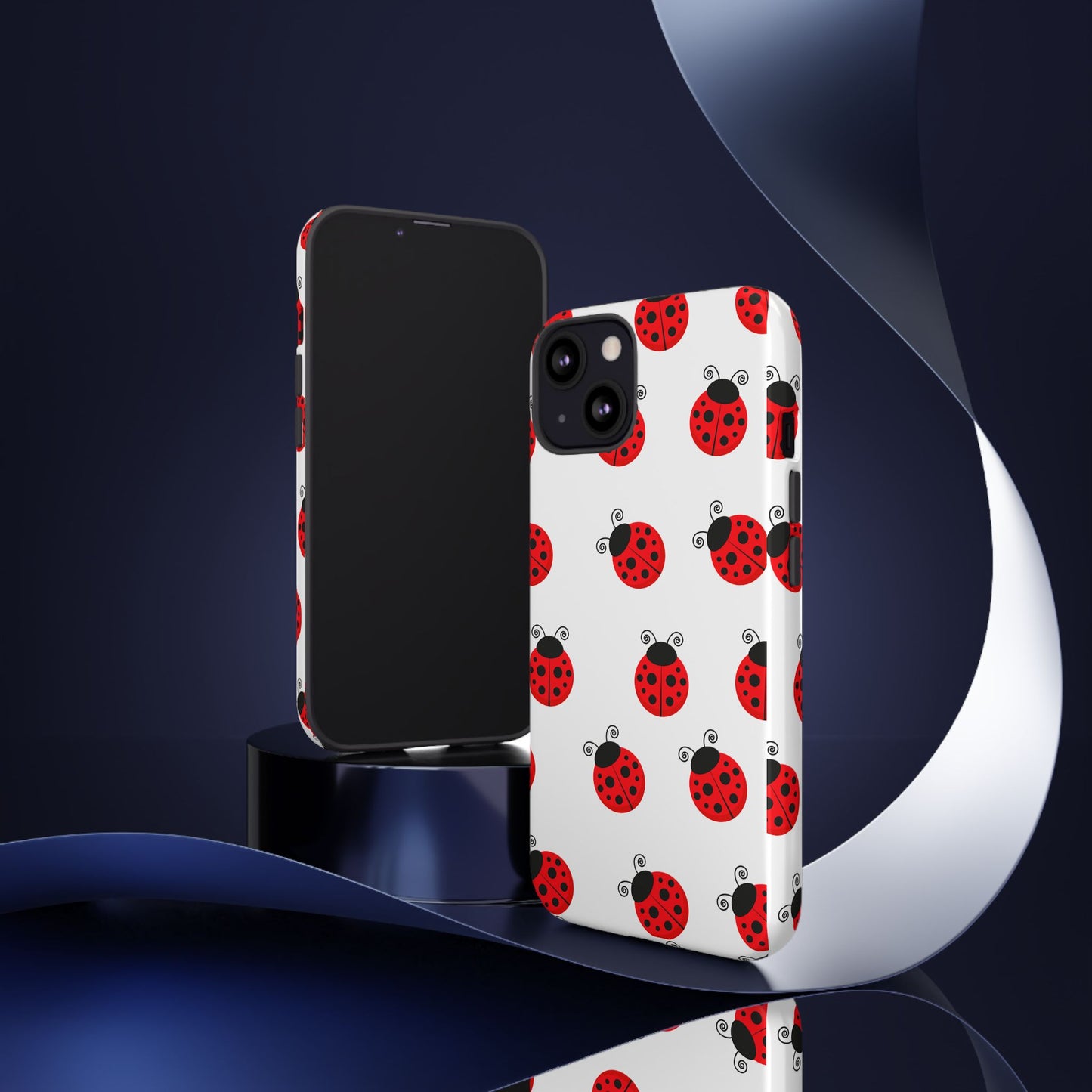 Ladybug Tough Phone Case - Cute Insect Aesthetic, Nature-Inspired Pattern Art, Compatible with iPhone, Galaxy, and Google Phones