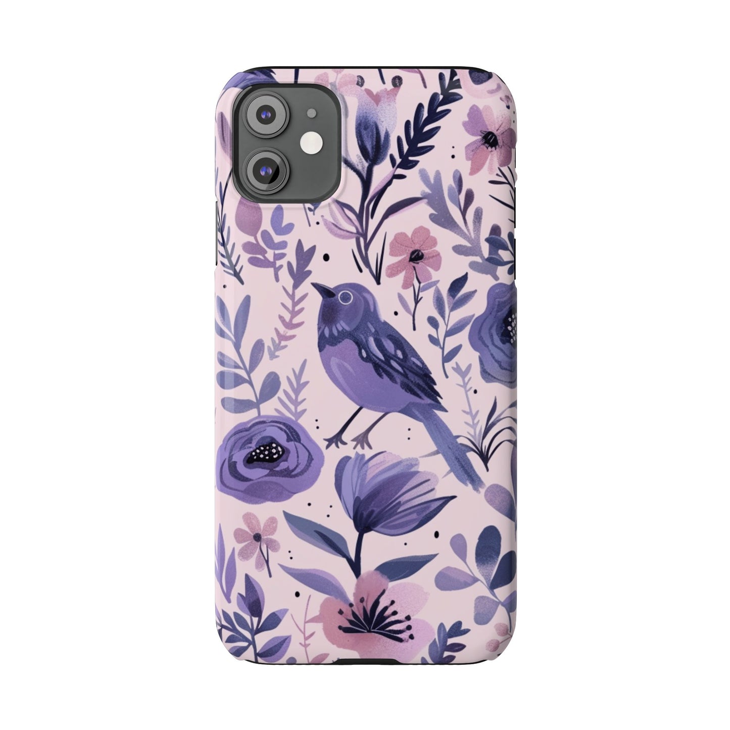 Floral Bird Slim Phone Case, Elegant Phone Cover, Cute Gift for Bird Lovers, Spring Vibes, Nature-Inspired