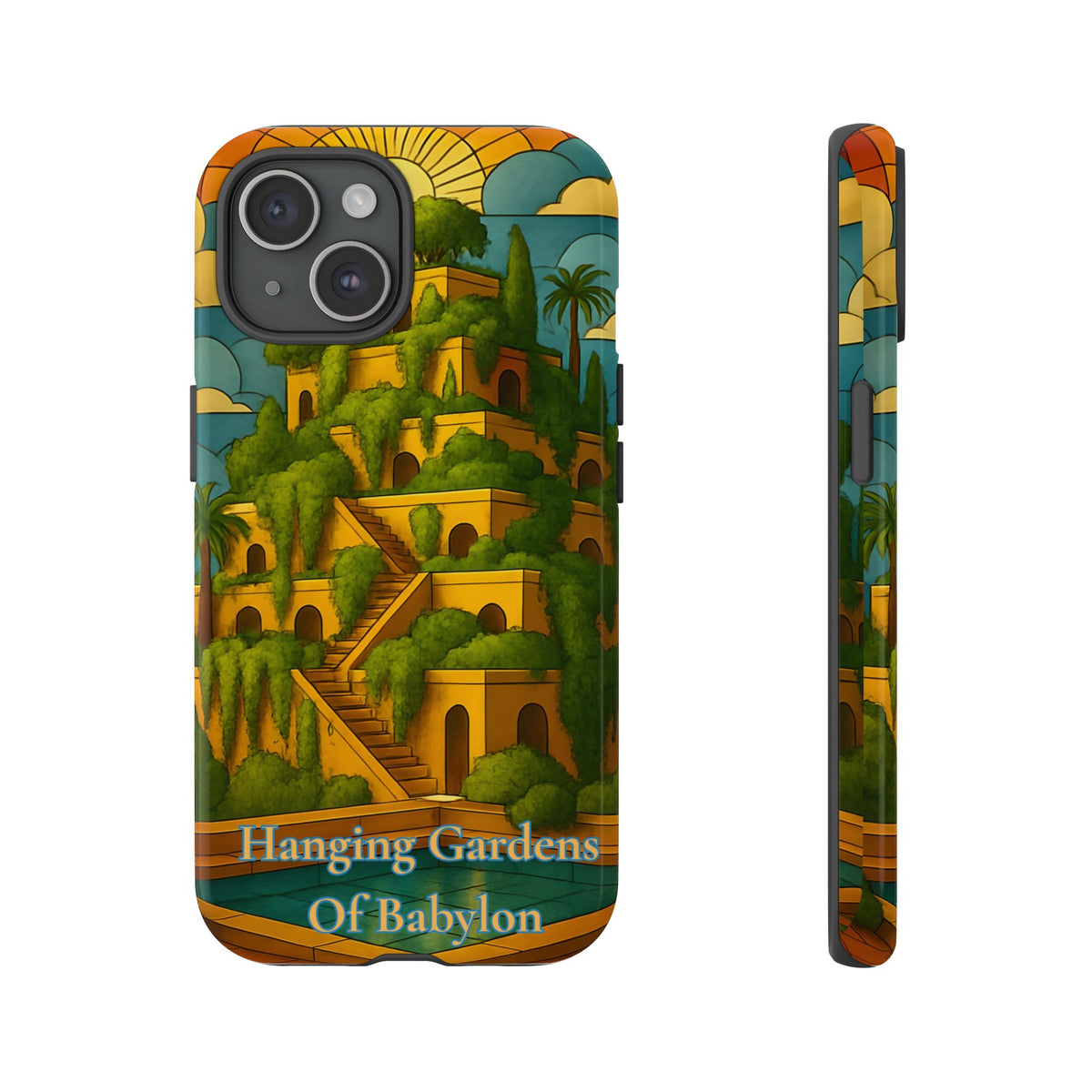 World Wonders Tough Phone Case, Hanging Gardens of Babylon, Compatible with iPhone 17, 16, 15, 14, 13, Galaxy, Google