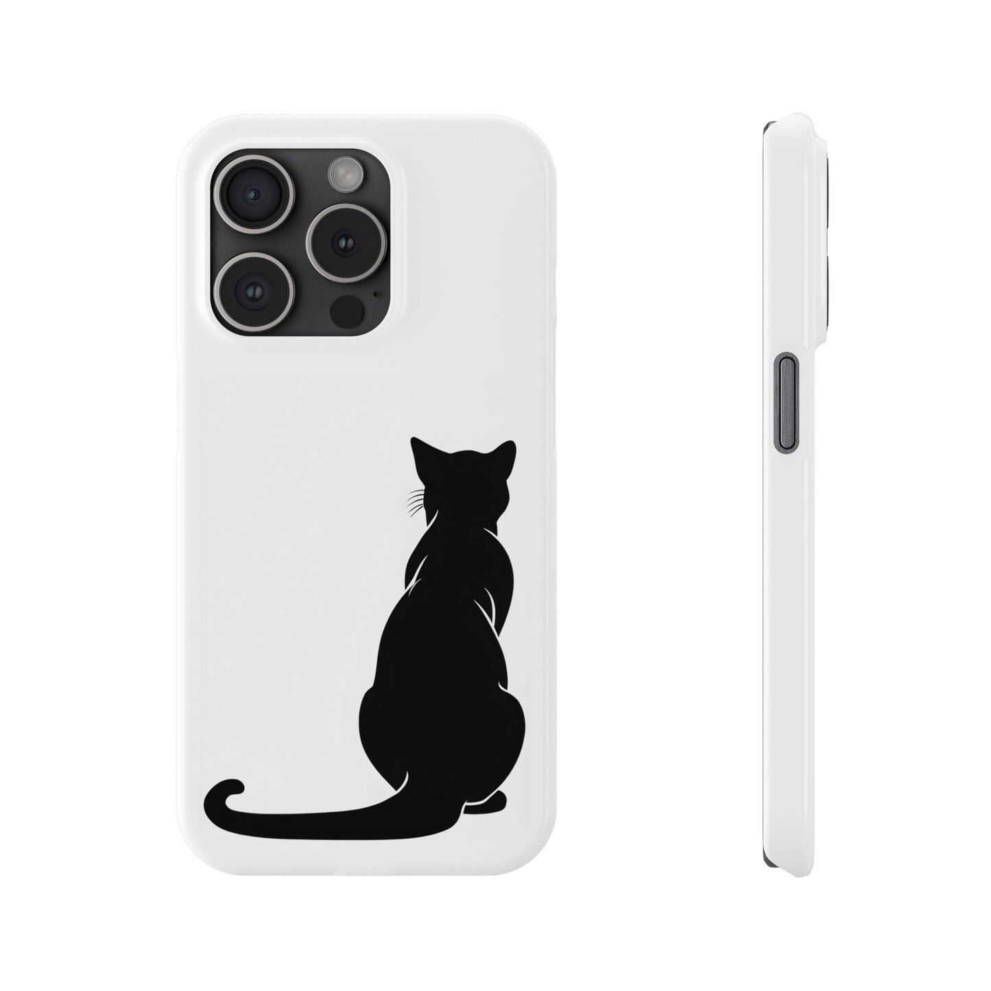 Black Cat Halloween Slim Phone Case Coquette, Creepy Cute Gift for Her, Goth Coquette Spooky Case, Compatible with iPhone, Galaxy, Google