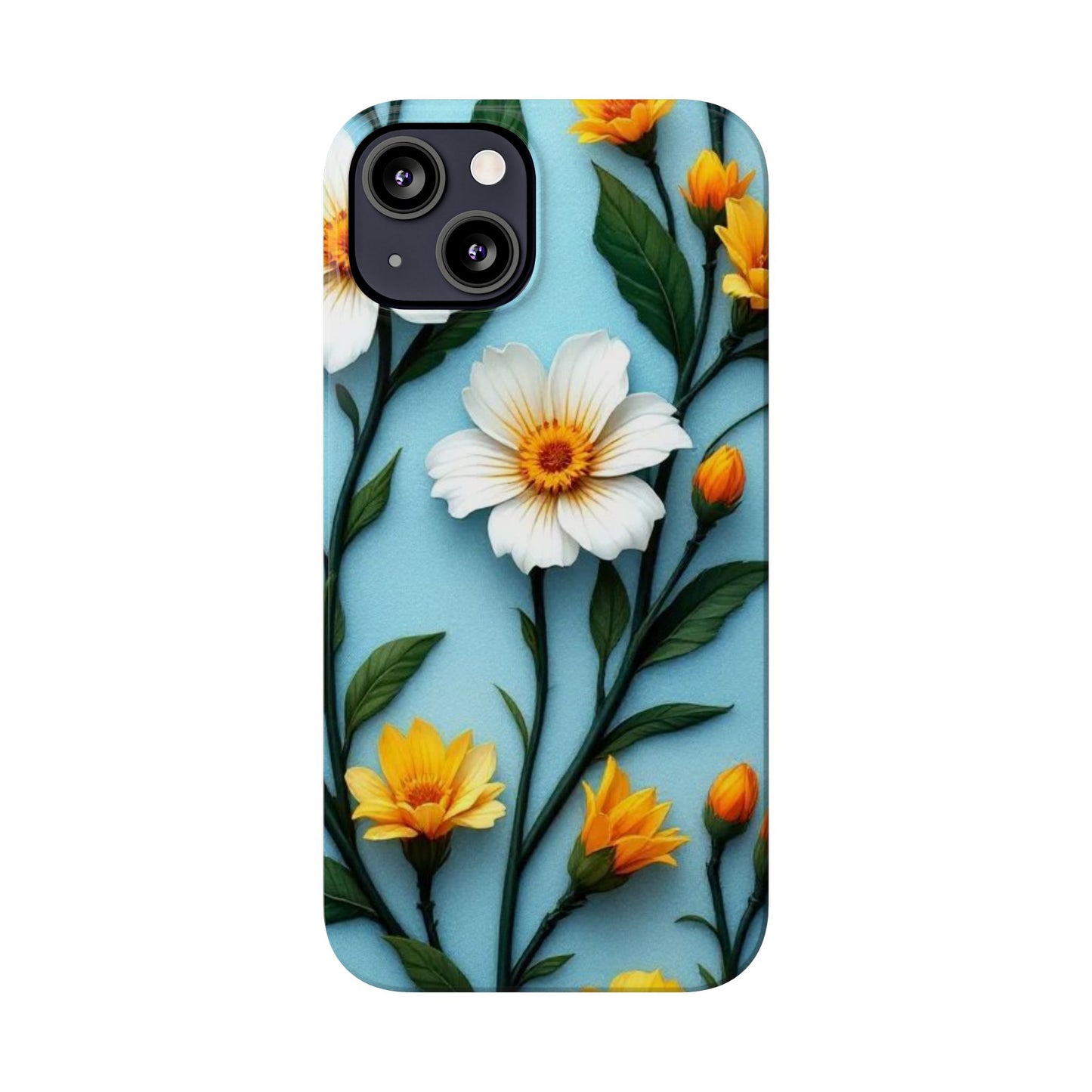 Floral Slim Phone Case, Smartphone Accessories, Gift for Her, Nature Lover Gift, Spring Decor, Cute Phone Cover