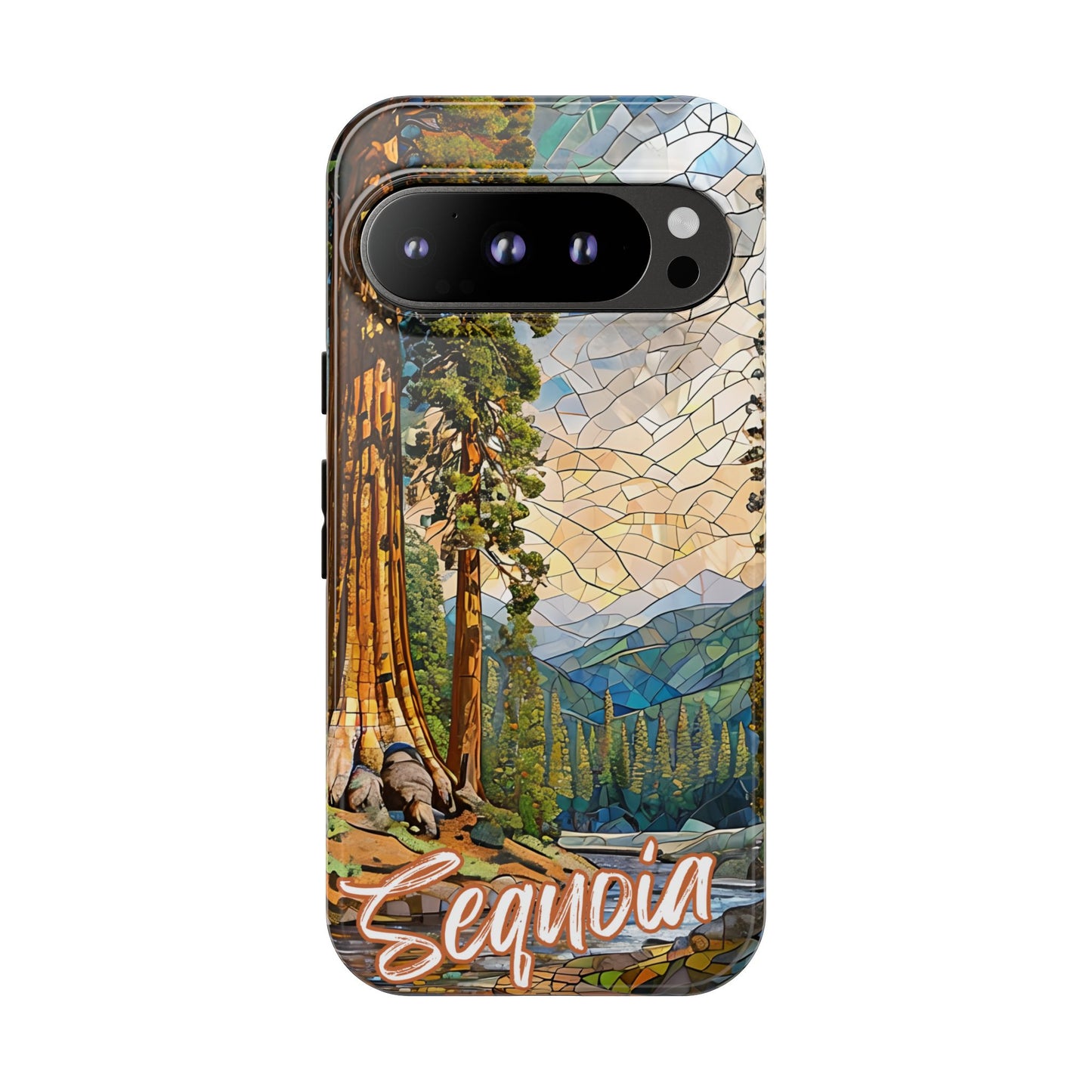 Sequoia National Park Northern California Phone Case, Mosaic Phone Case, Mountain Nature Art, National Park Gift, Scenic Forest Phone Cover