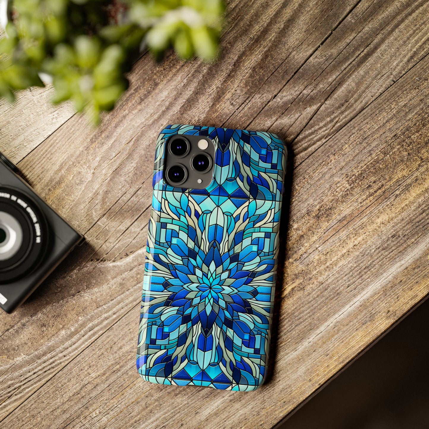 Stained Glass Slim Phone Cases, Floral Phone Covers, Unique Gifts, Artistic Phone Skins, Smartphone Accessories, Stylish Cases