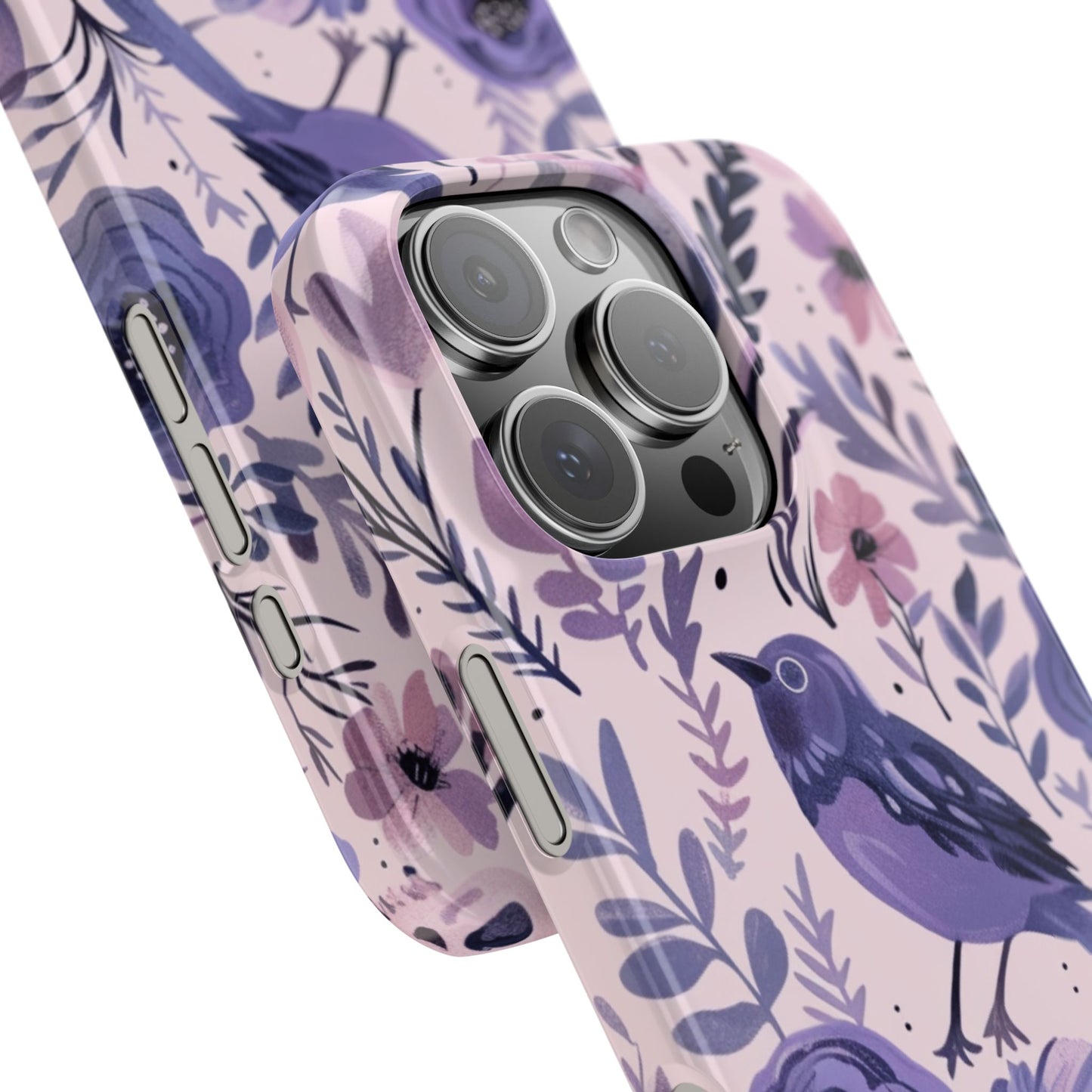 Floral Bird Slim Phone Case, Elegant Phone Cover, Cute Gift for Bird Lovers, Spring Vibes, Nature-Inspired