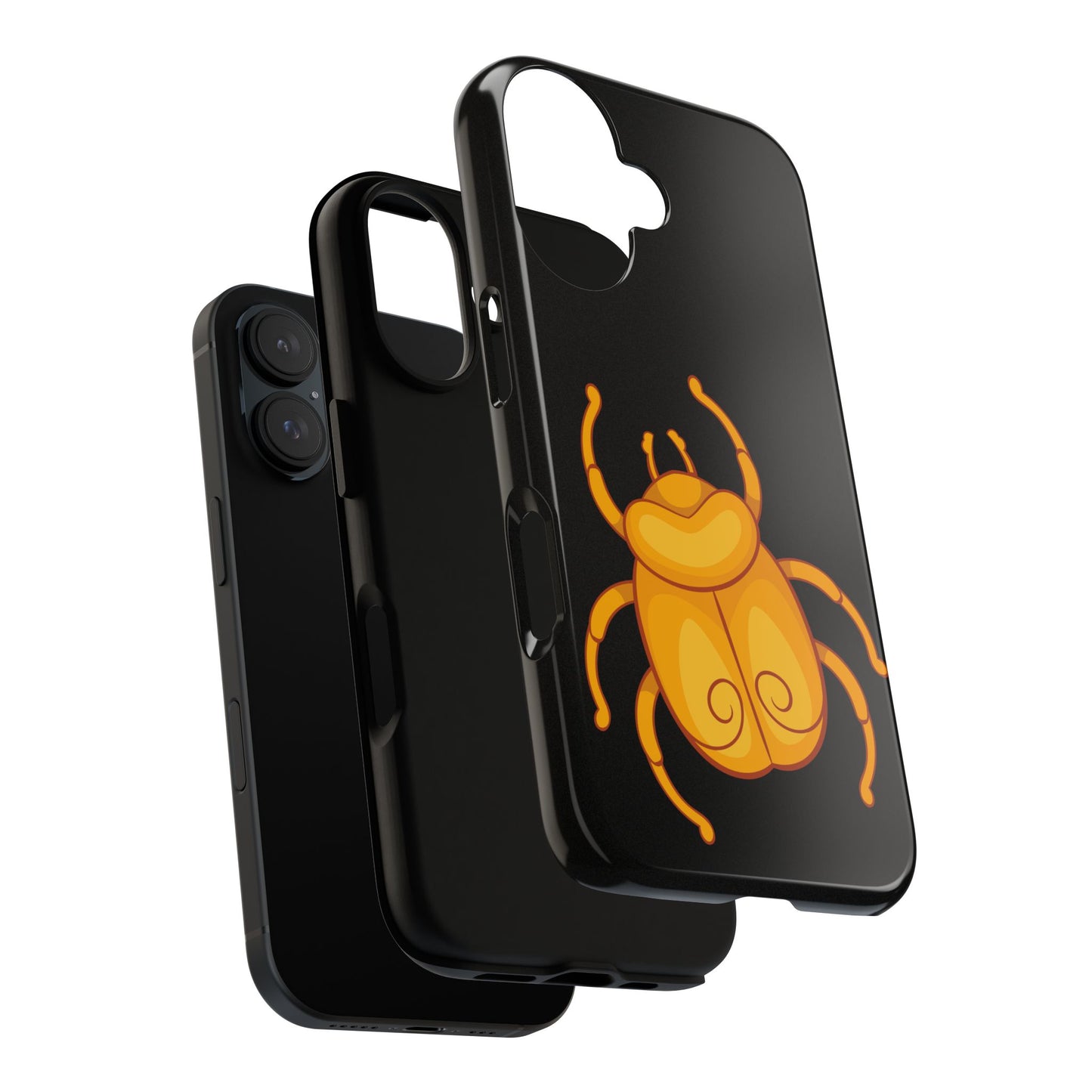 Ancient Egyptian Scarab Tough Phone Case - Gold Beetle Design, Mythological Insect Art, Compatible with iPhone, Galaxy, and Google Phones