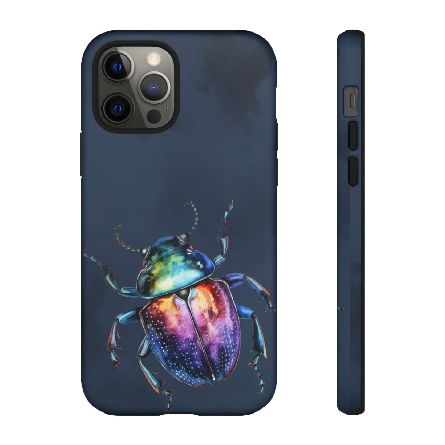 Iridescent Beetle Tough Phone Case - Insect Art Design, Nature-Inspired Pattern, Compatible with iPhone, Galaxy, and Google Phones