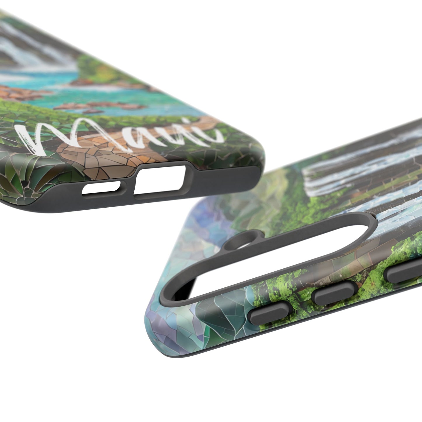 Haleakala National Park Phone Case, Mosaic Phone Case, Hawaii Nature Art National Park Gift Scenic Waterfall Phone Cover Landscape Aesthetic
