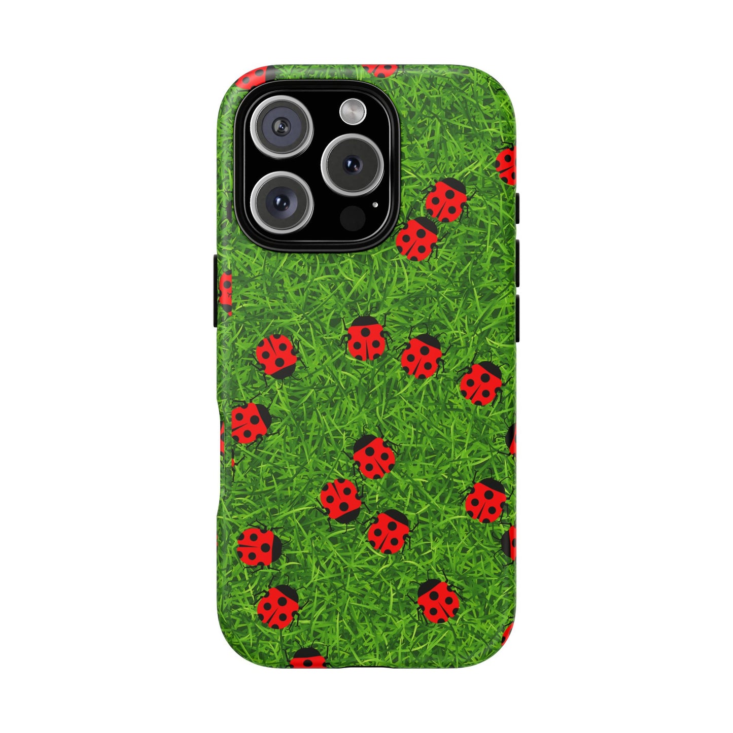 Ladybug Tough Phone Case - Cute Insect Aesthetic, Nature Pattern Art Design, Compatible with iPhone, Galaxy, and Google Phones