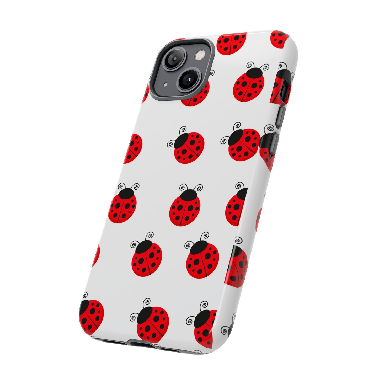 Ladybug Tough Phone Case - Cute Insect Aesthetic, Nature-Inspired Pattern Art, Compatible with iPhone, Galaxy, and Google Phones