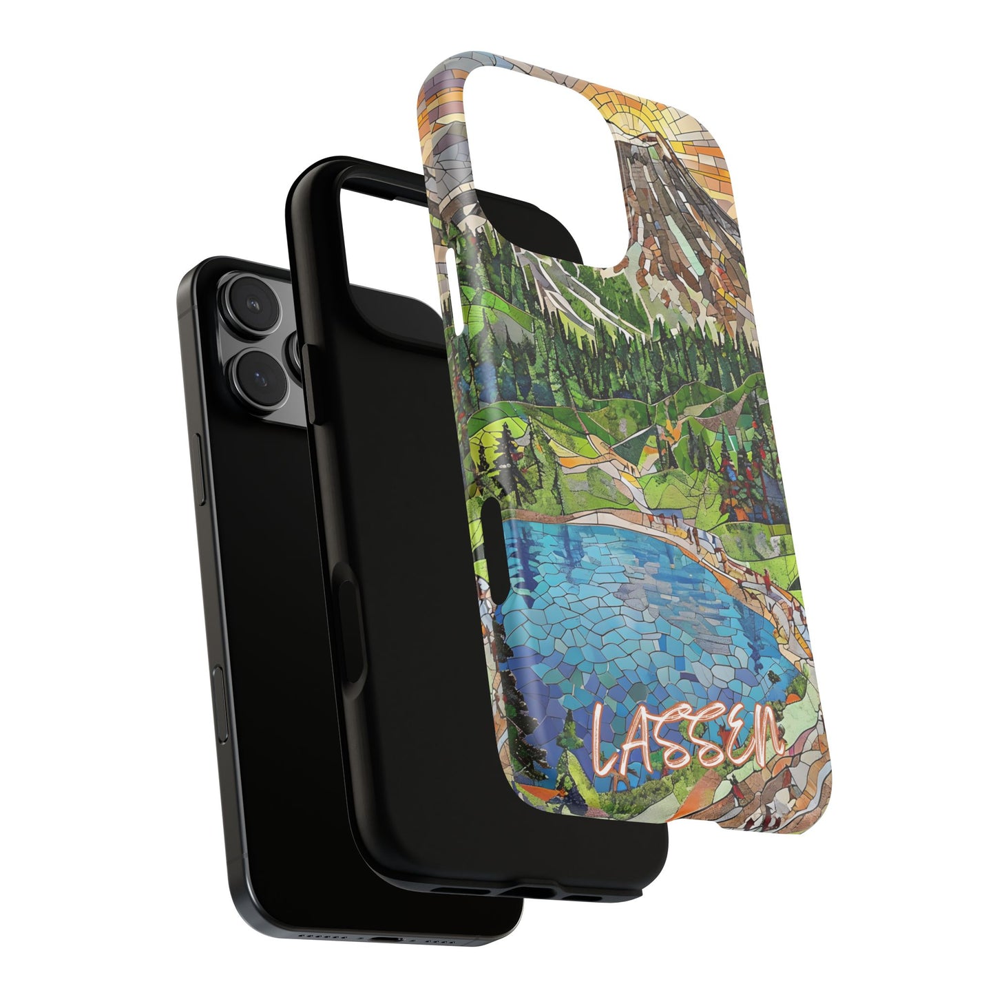 Lassen Volcanic National Park California Phone Case, Mosaic Phone Case, Mountain Nature Art, National Park Gift, Scenic Forest Phone Cover