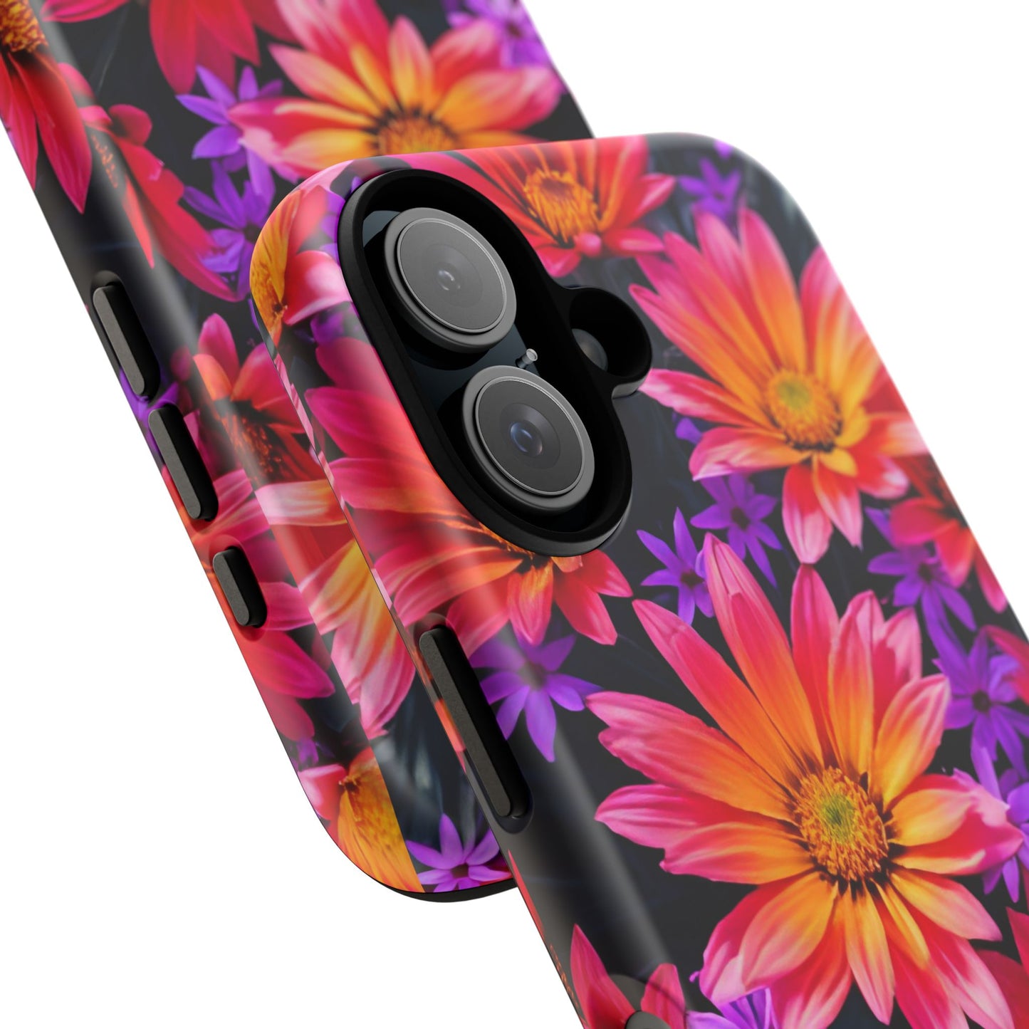Bold Garden Flower Tough Phone Case - Colorful Floral Print, Bright Botanical Aesthetic, Compatible with iPhone, Galaxy, and Google Phones