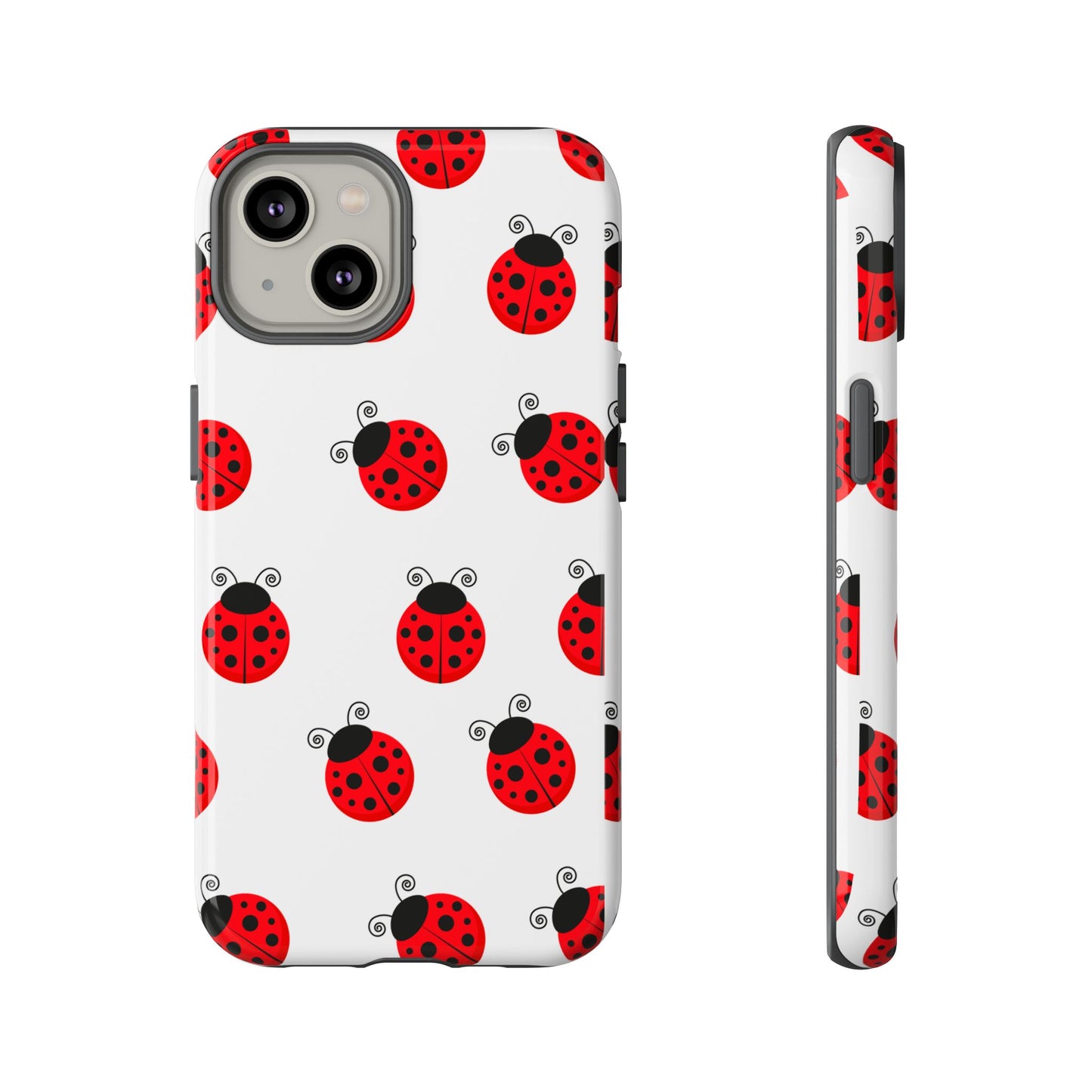 Ladybug Tough Phone Case - Cute Insect Aesthetic, Nature-Inspired Pattern Art, Compatible with iPhone, Galaxy, and Google Phones