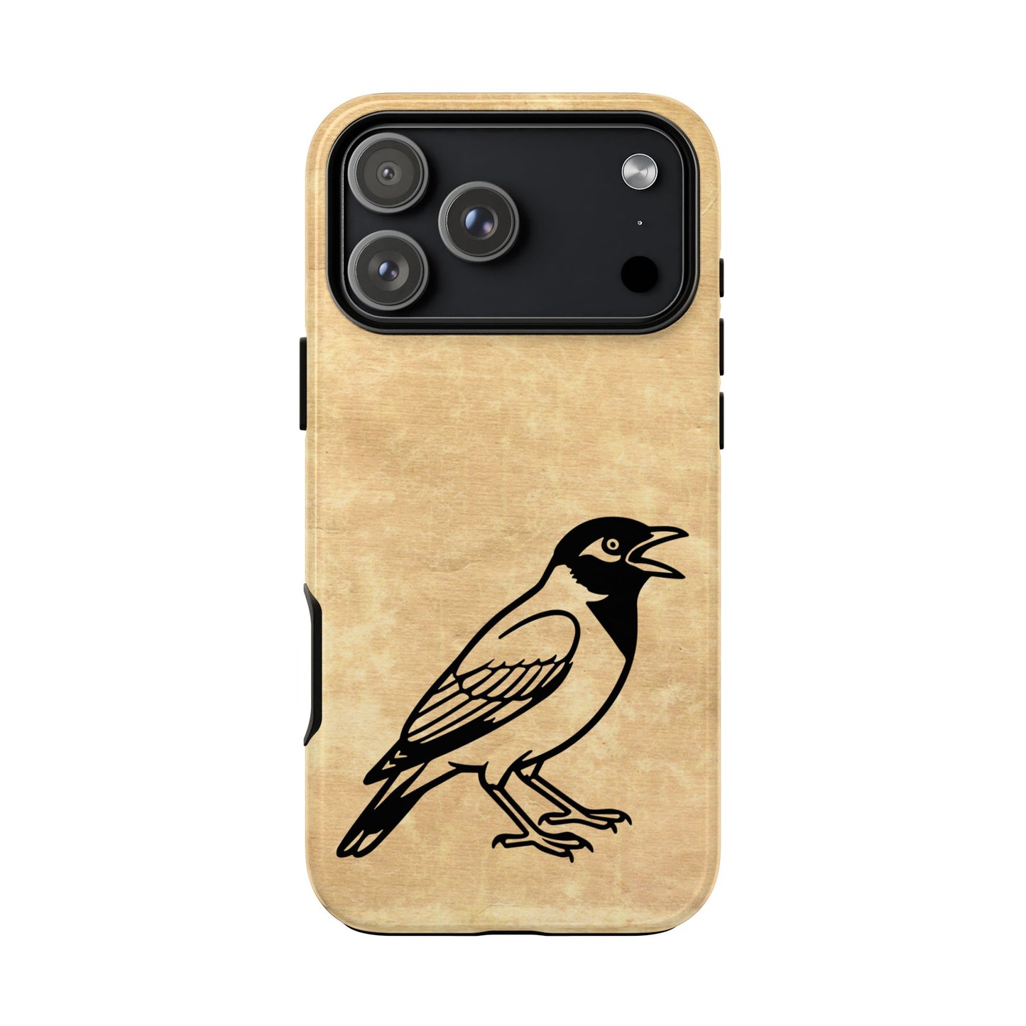 Celtic Raven Tough Phone Case, Irish Mythology Bird, Vintage Manuscript Raven iPhone Case, Gothic Celtic Symbol, Heritage Gift