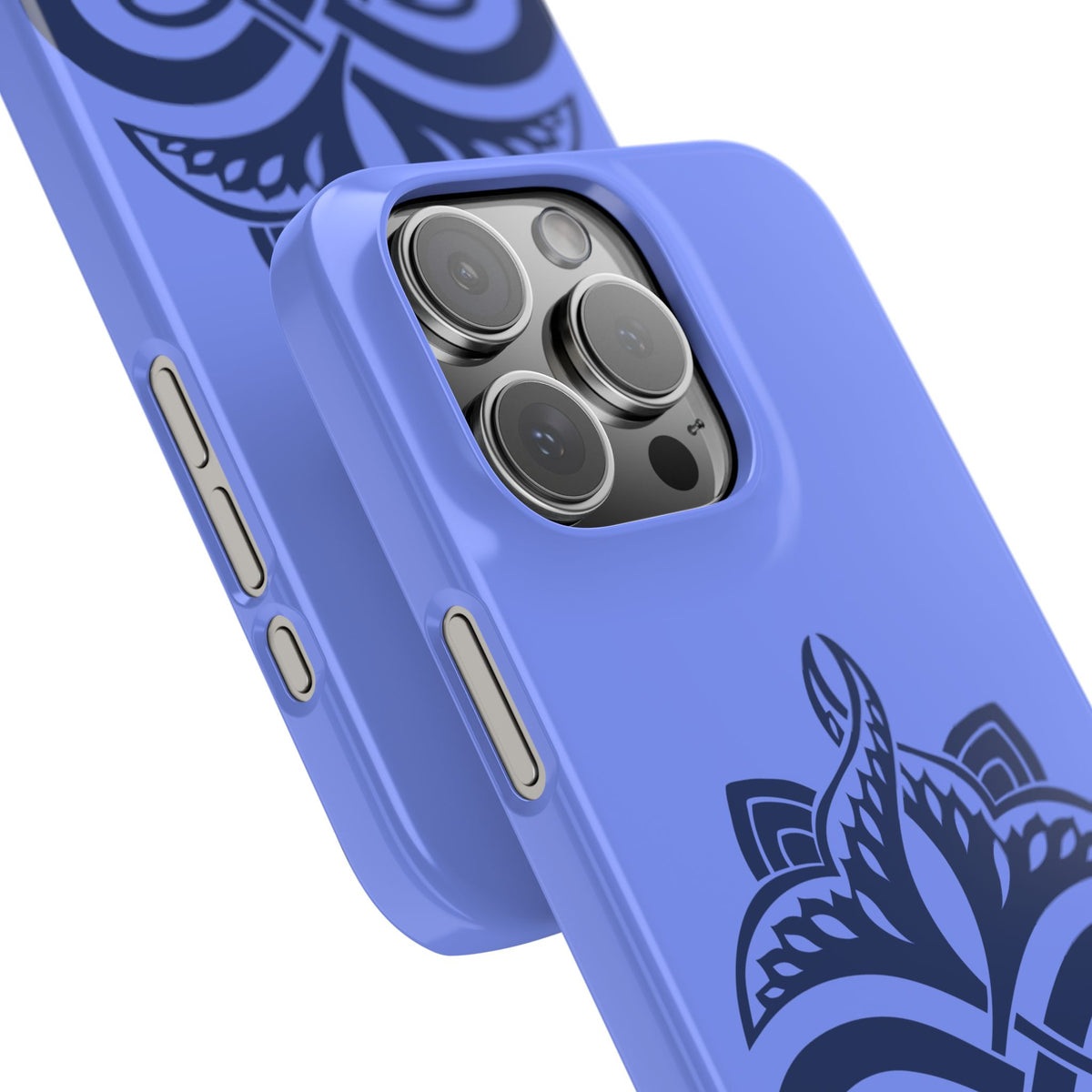 Celtic Knot Slim Phone Case, Blue Pattern Phone Cover, Irish Heritage Art Design, Compatible with iPhone 17, 16, 15, 14, 13, 12, 11