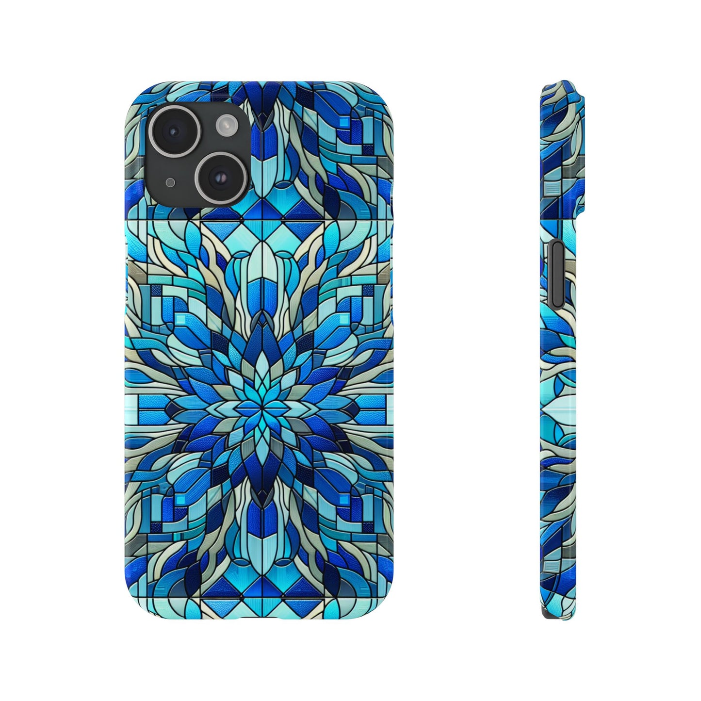 Stained Glass Slim Phone Cases, Floral Phone Covers, Unique Gifts, Artistic Phone Skins, Smartphone Accessories, Stylish Cases